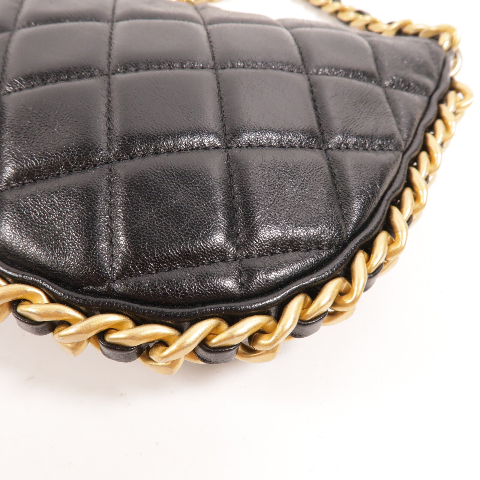 CHANEL 牛皮皮革Hobo Bag鏈帶手挽袋