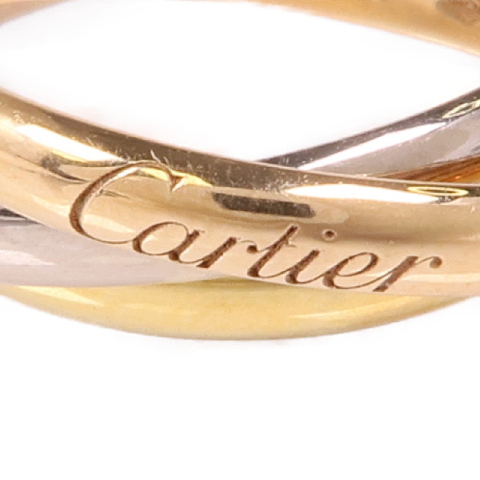 CARTIER 18K白金/黃金/玫瑰金Trinity戒指US#9.25Cartier#60