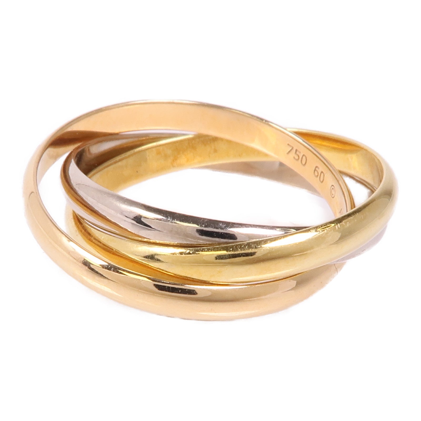 CARTIER 18K白金/黃金/玫瑰金Trinity戒指US#9.25Cartier#60