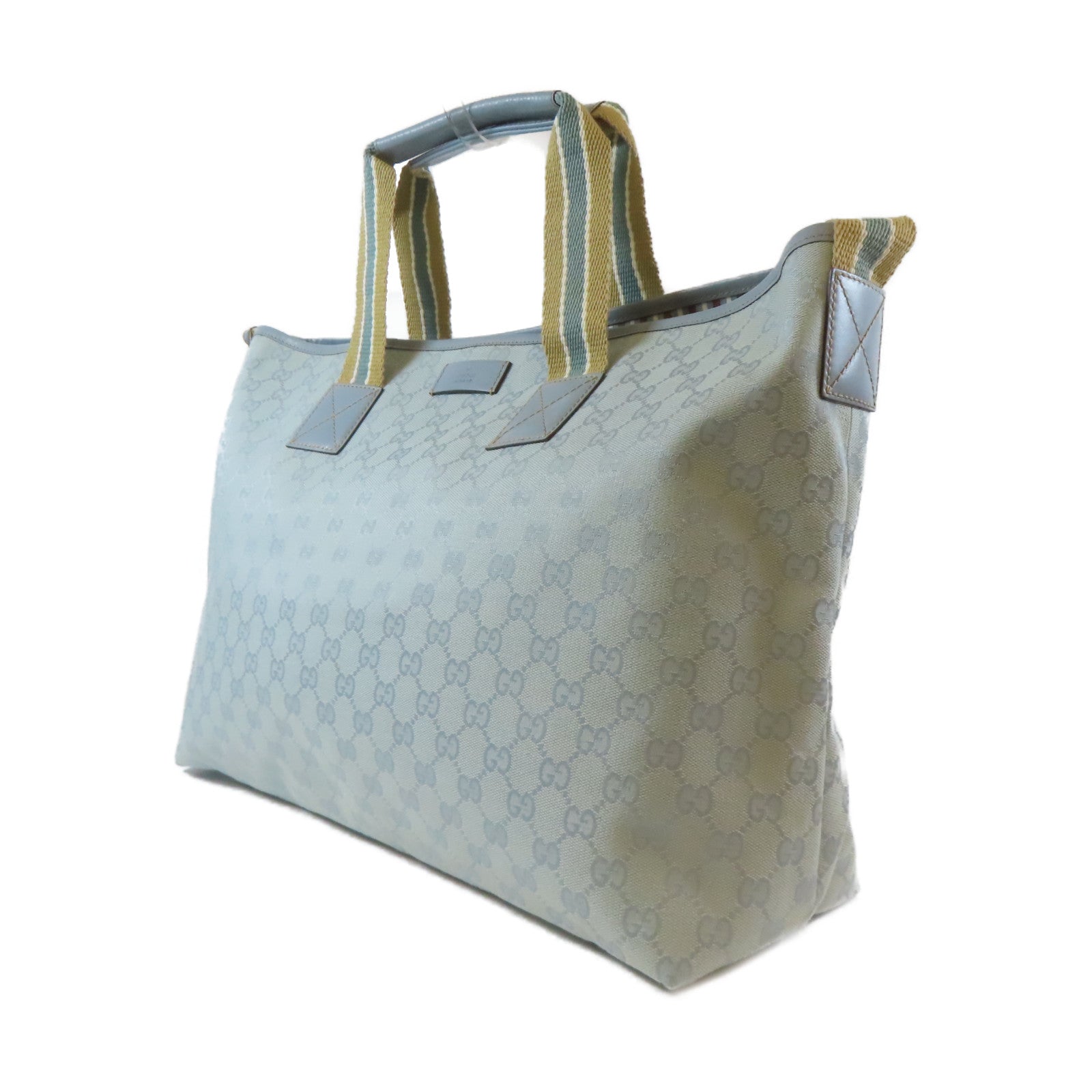 GUCCI 帆布2 Way Shoulder銀扣手挽肩背兩用袋藍色