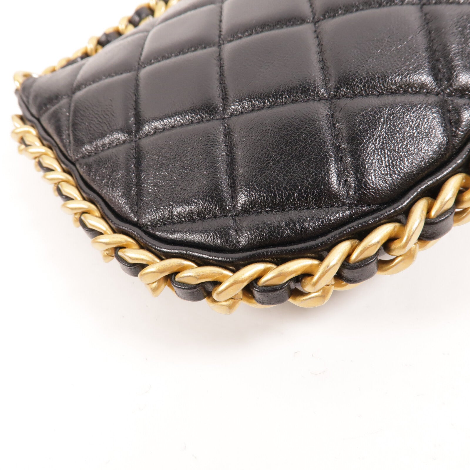 CHANEL 牛皮皮革Hobo Bag鏈帶手挽袋