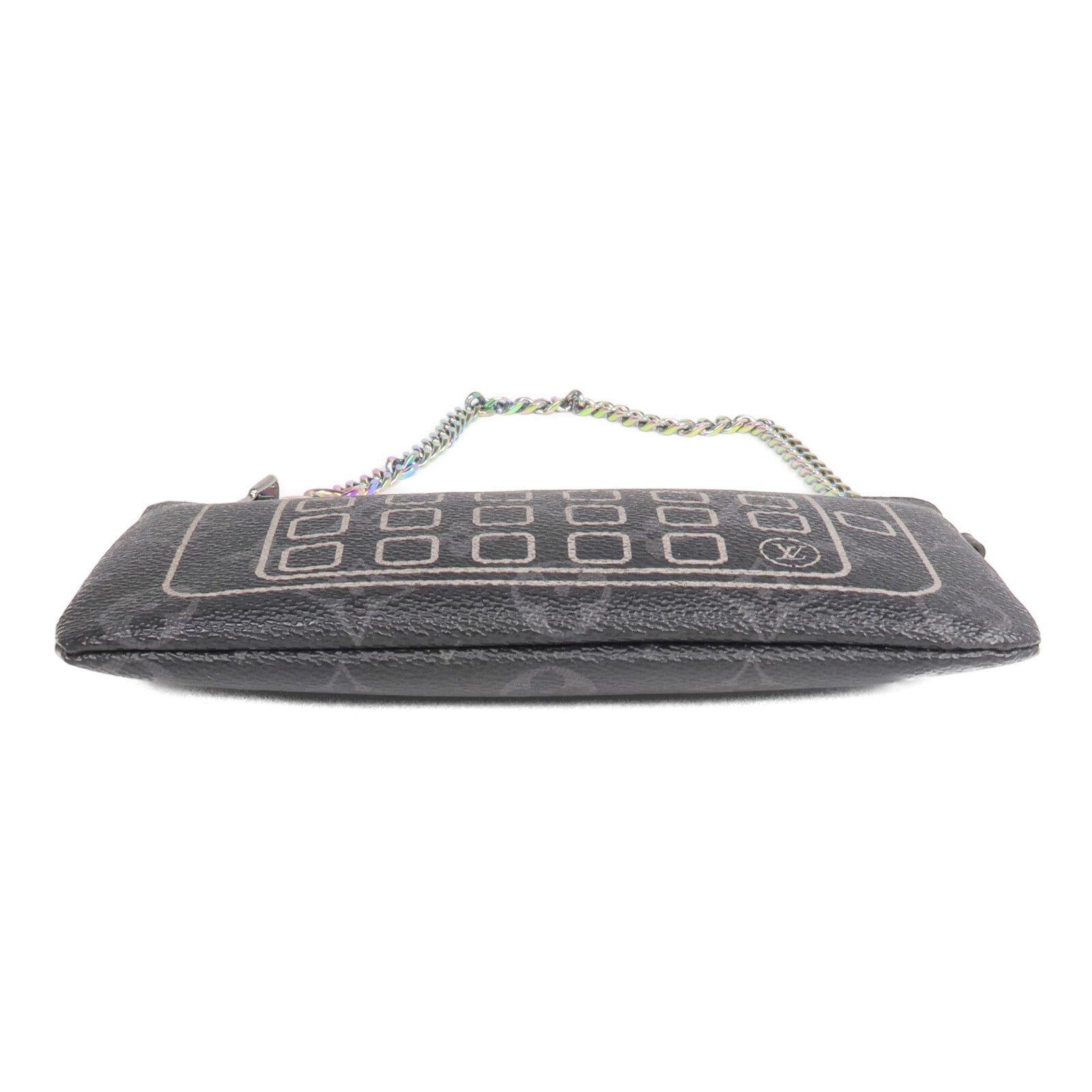 LOUIS VUITTON Monogram Eclipse Fragment iPhone Case Pouch銀扣手挽袋