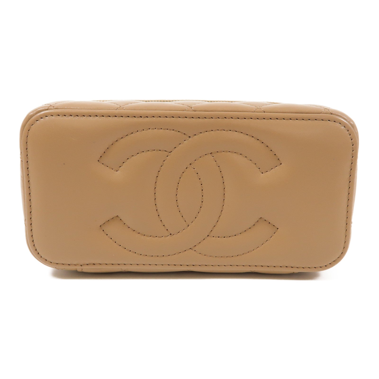 CHANEL【激減優惠】 羊皮皮革Vanity Case金扣鏈帶肩背袋