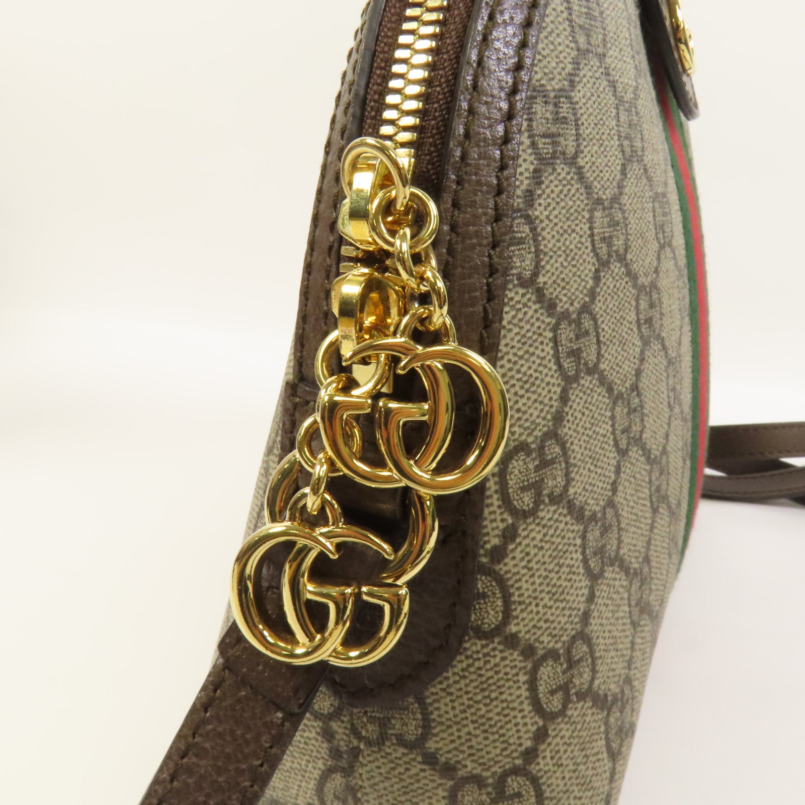 GUCCI 塗層帆布Shoulder Bag金扣肩背袋