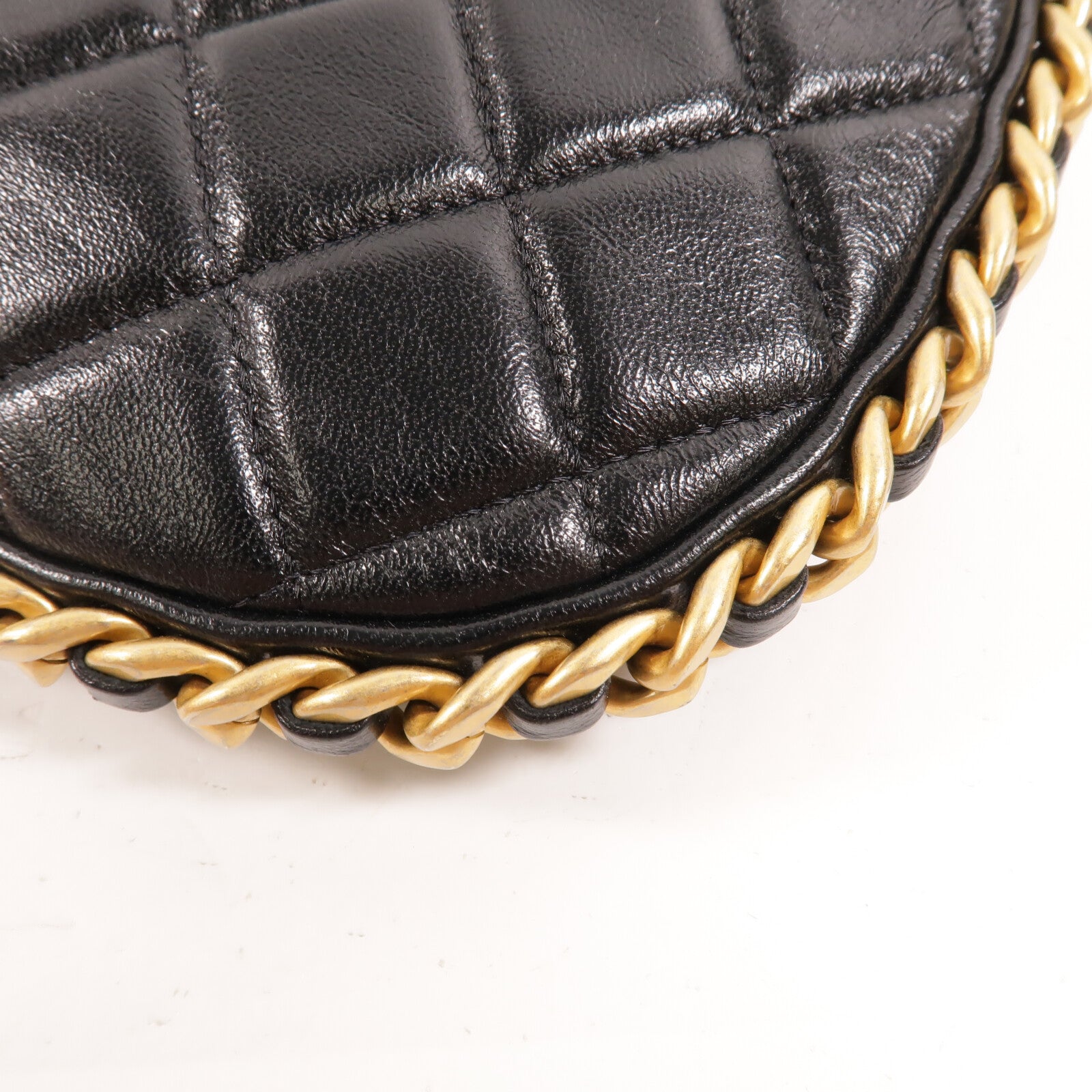 CHANEL 牛皮皮革Hobo Bag鏈帶手挽袋