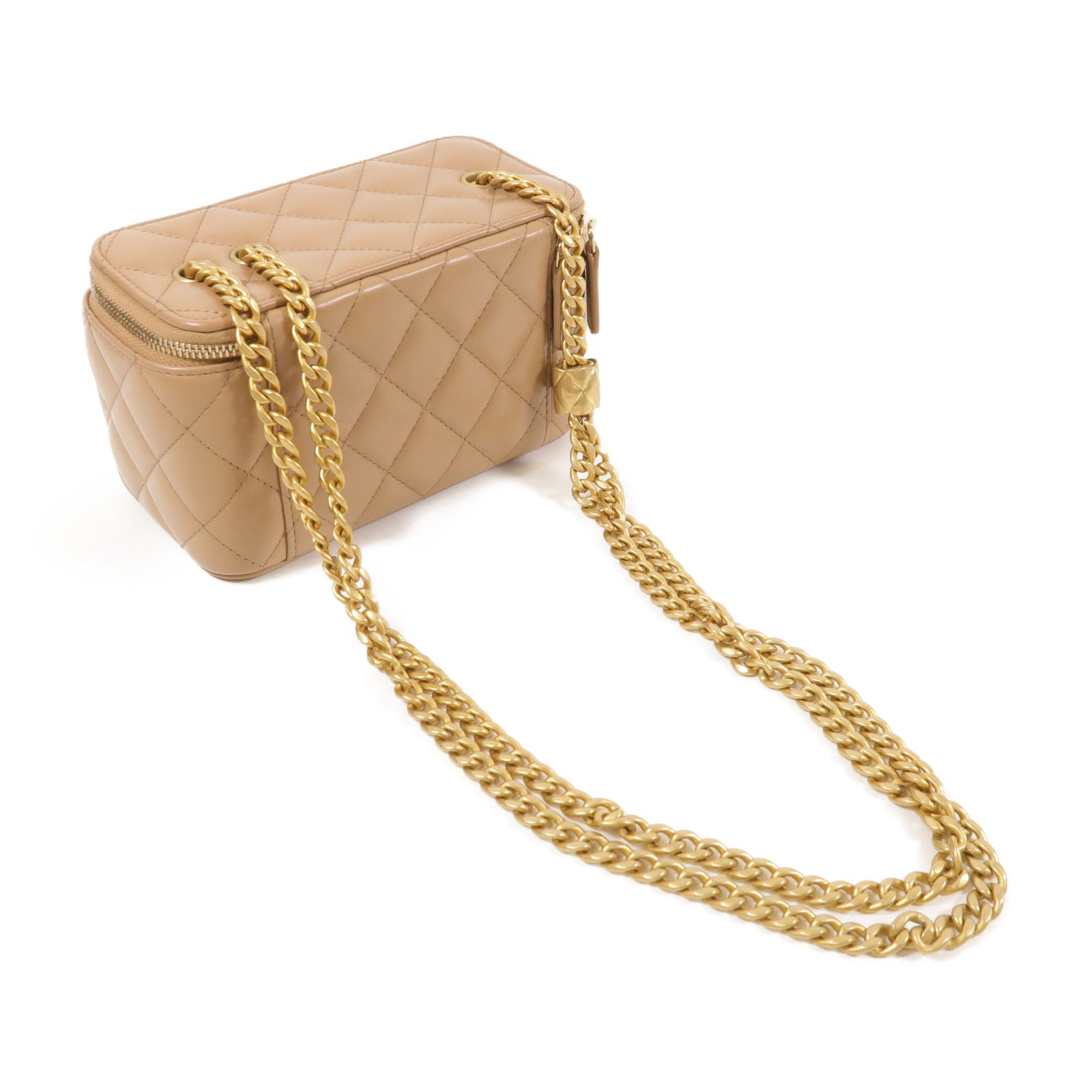 CHANEL【激減優惠】 羊皮皮革Vanity Case金扣鏈帶肩背袋