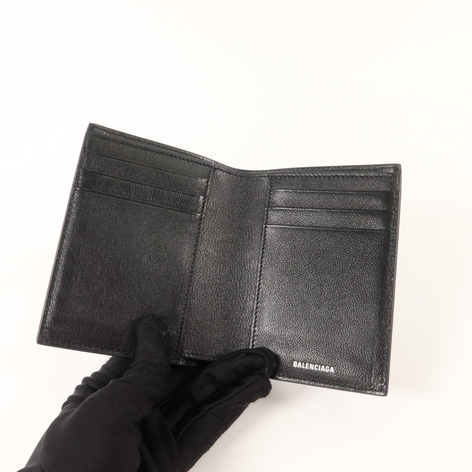BALENCIAGA 塗層帆布Signature Vertical Bifold Wallet錢包