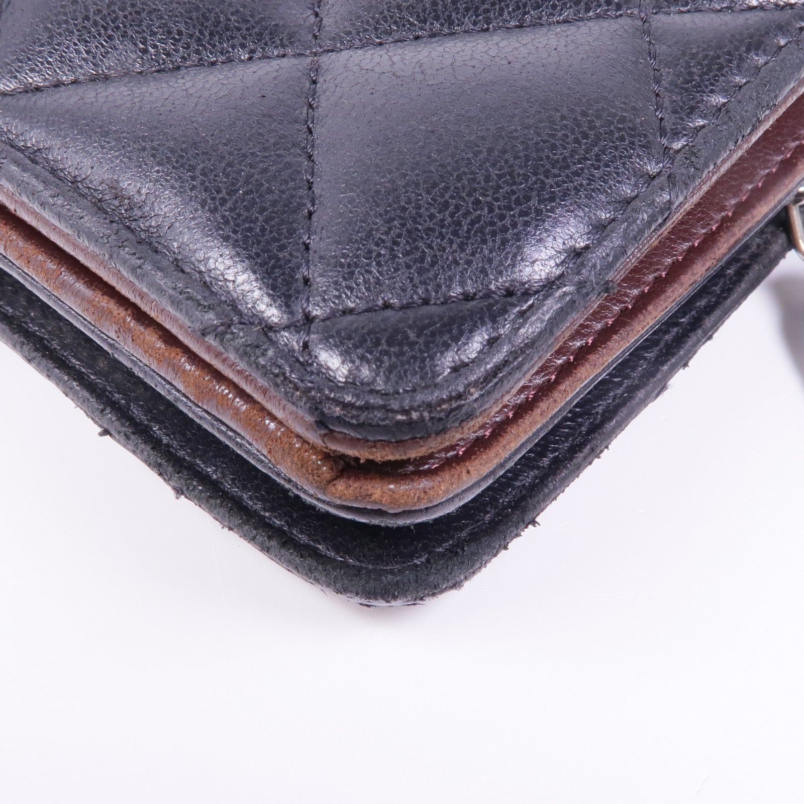 CHANEL 羊皮皮革Wallet銀扣錢包