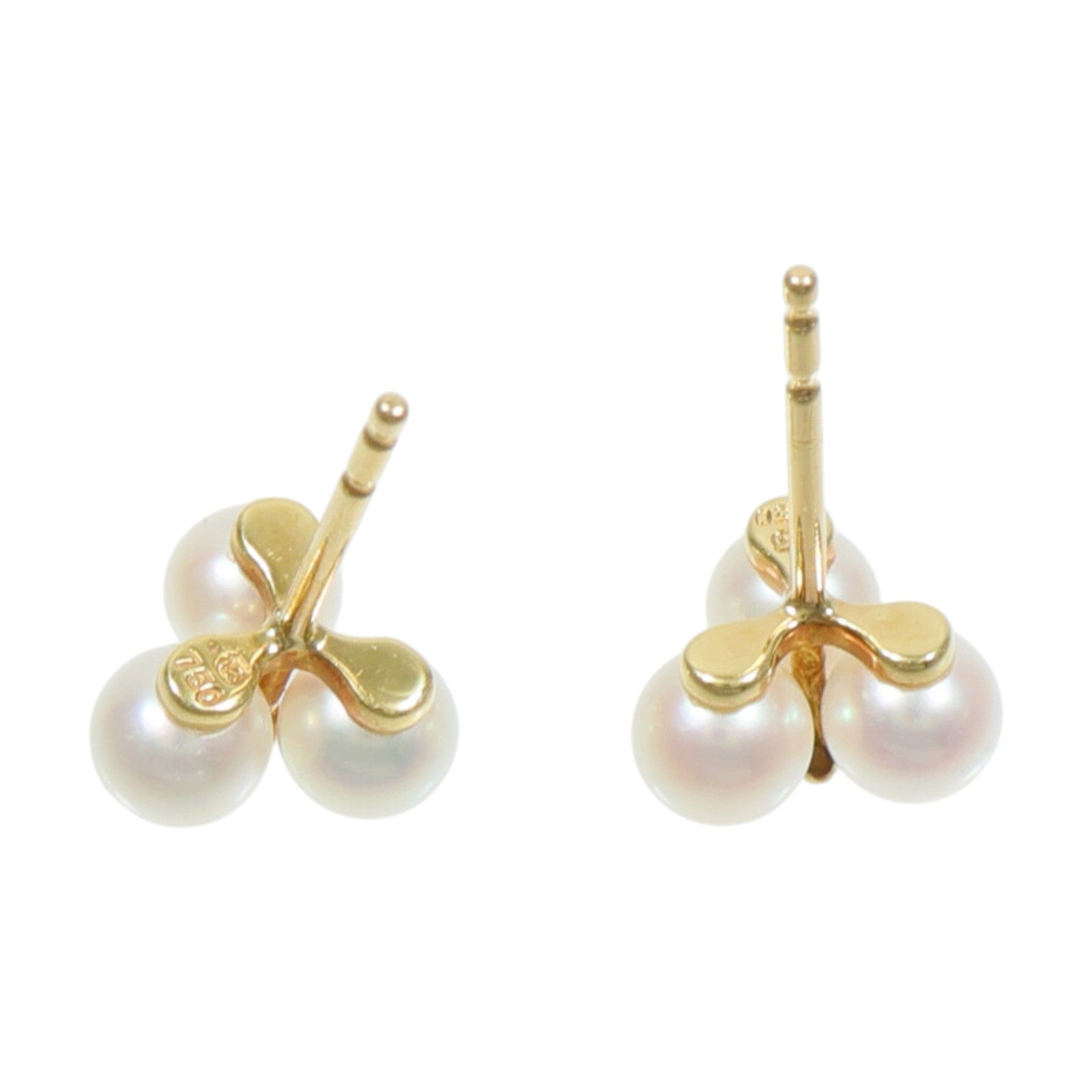 MIKIMOTO 18K黃金Pearl Diamond Earrings珍珠/鑽石耳環