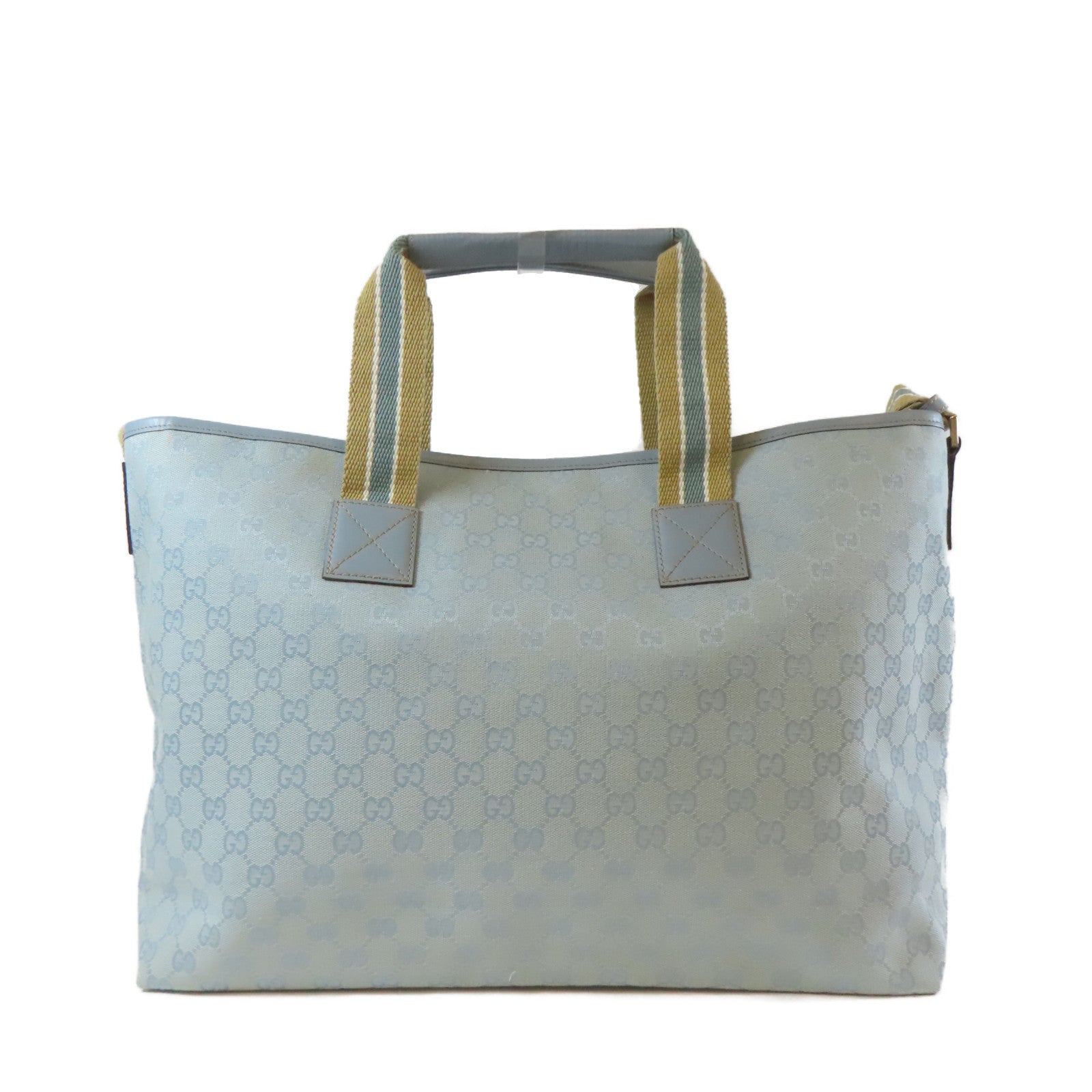 GUCCI 帆布2 Way Shoulder銀扣手挽肩背兩用袋藍色