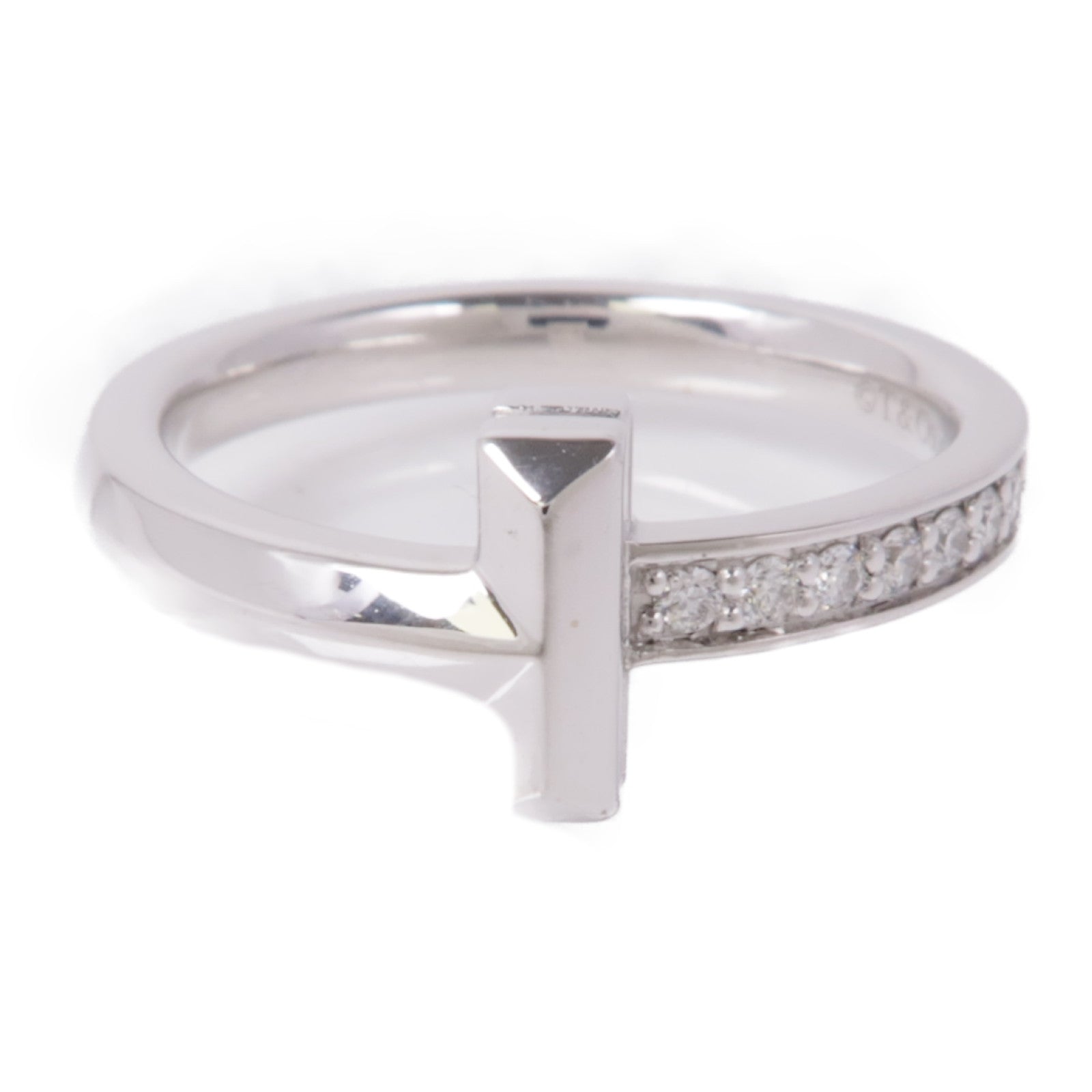 TIFFANY＆CO 18K白金T1 Ring鑽石戒指US#5