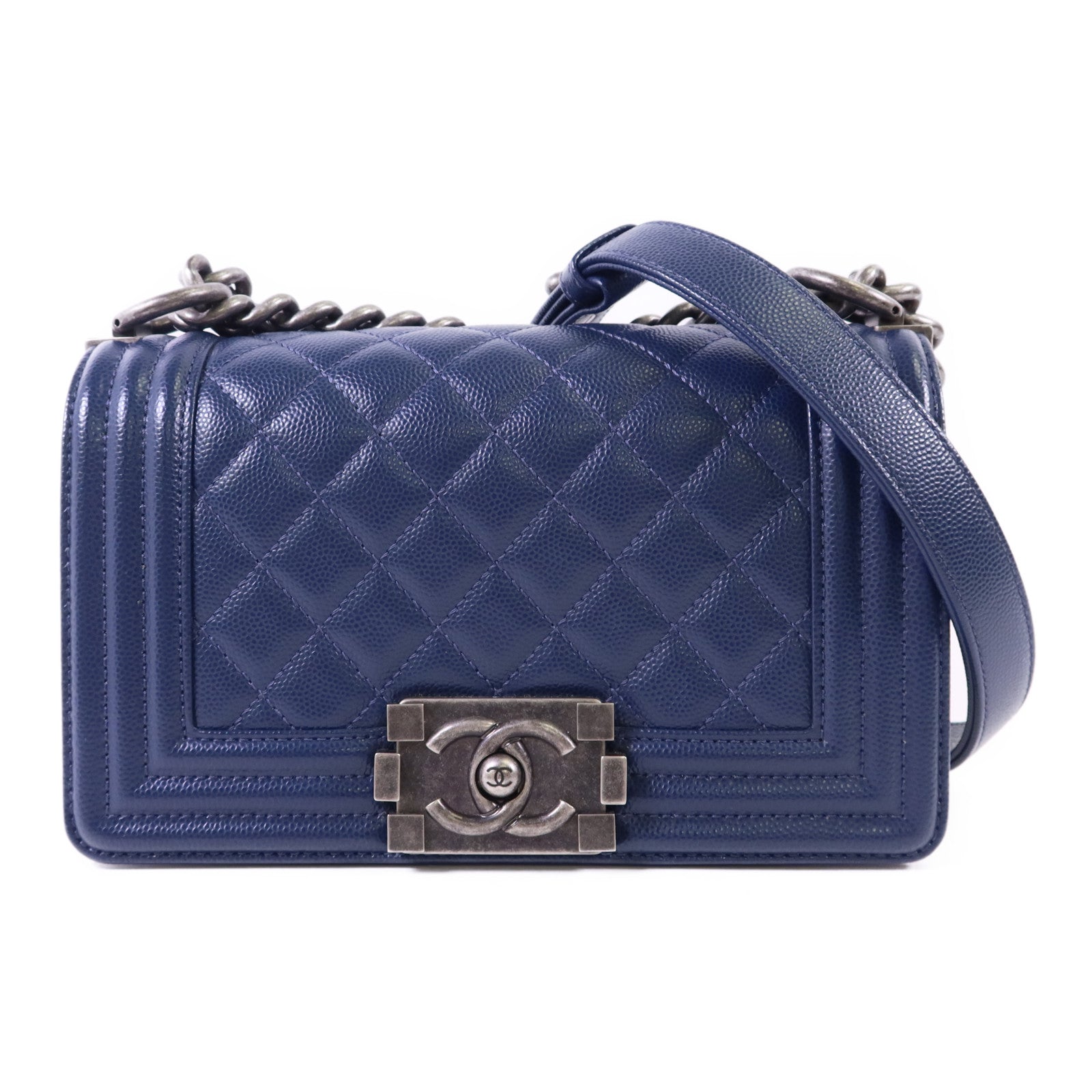 CHANEL 牛皮皮革Chanel Boy Small鏈帶肩背袋