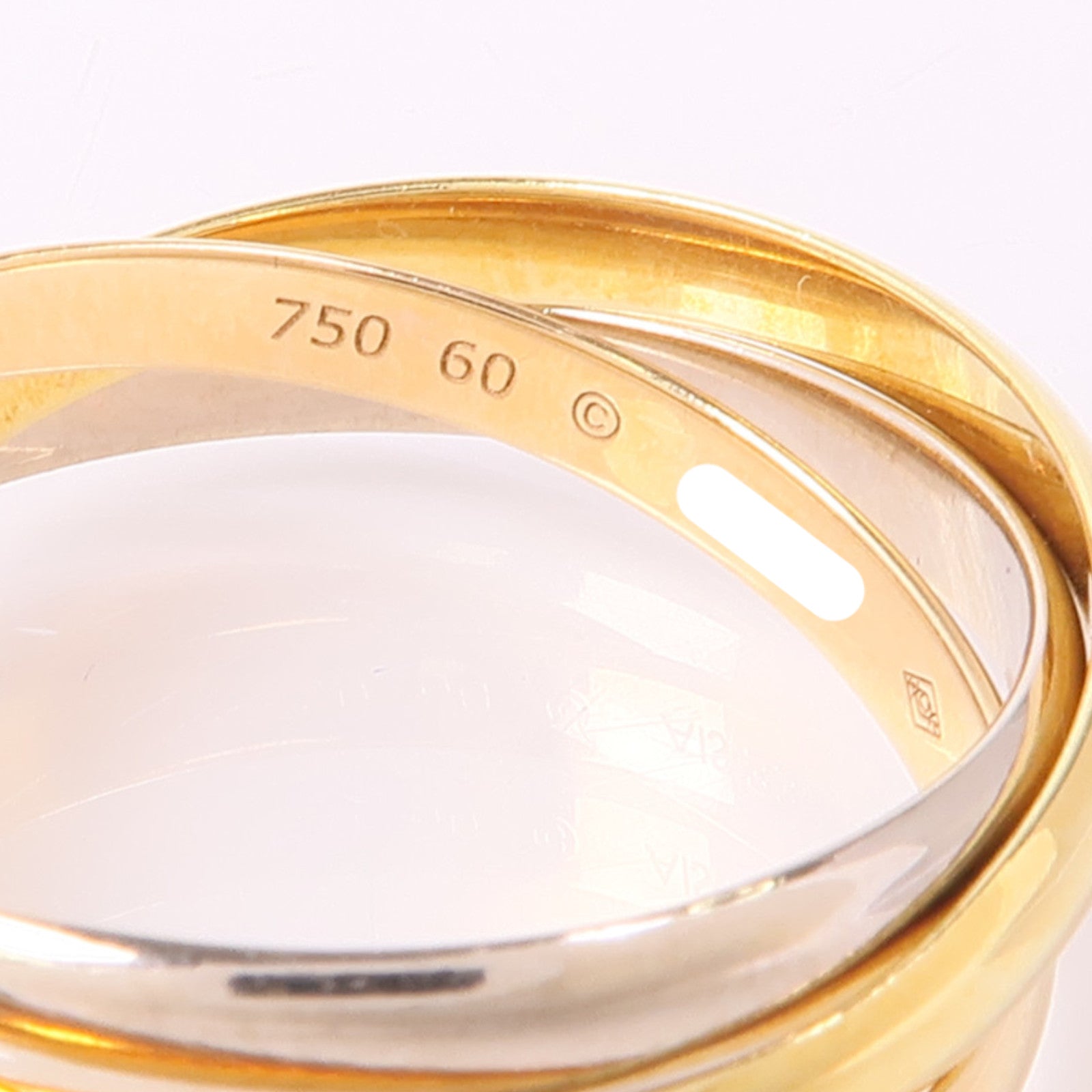 CARTIER 18K白金/黃金/玫瑰金Trinity戒指US#9.25Cartier#60