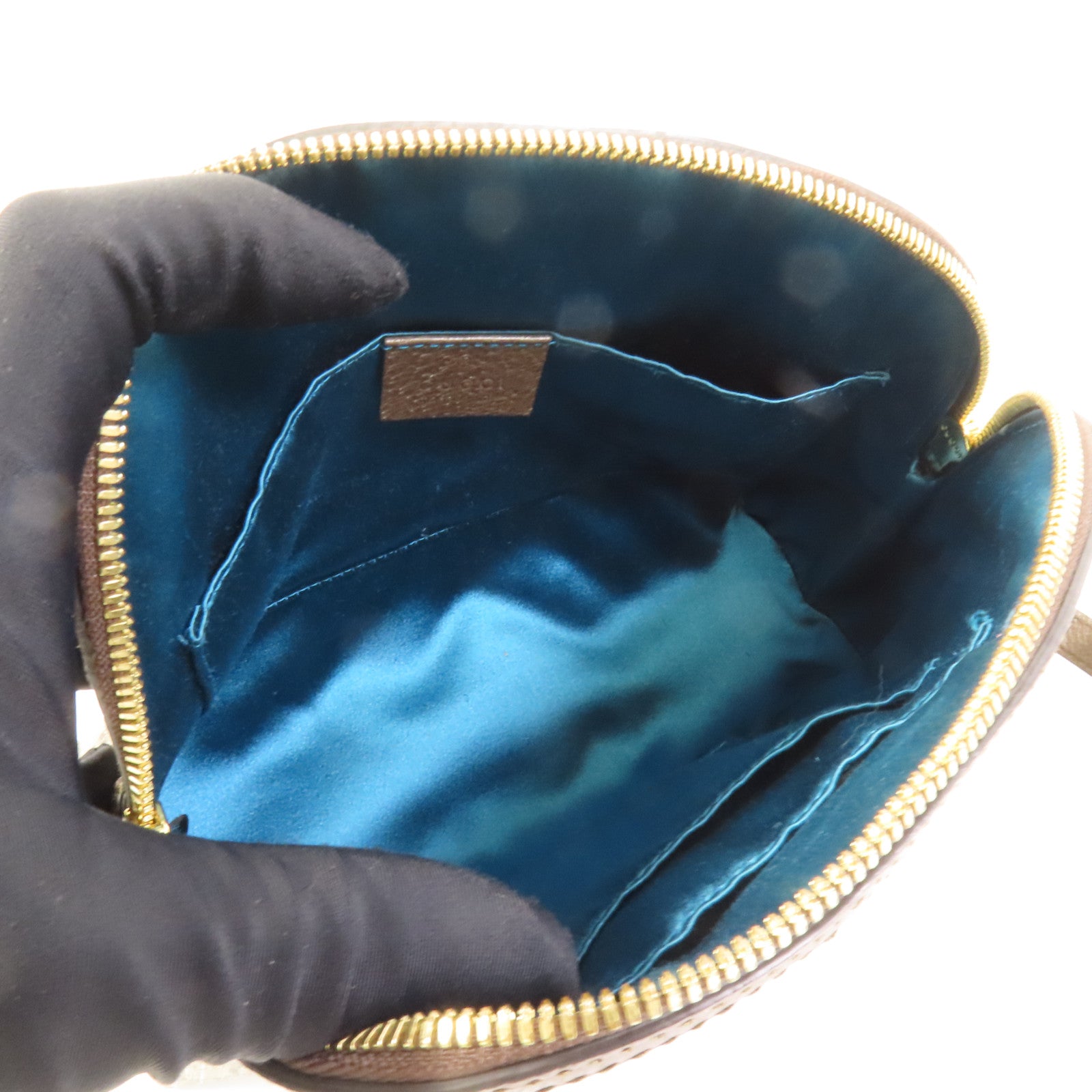 GUCCI 塗層帆布Shoulder Bag金扣肩背袋