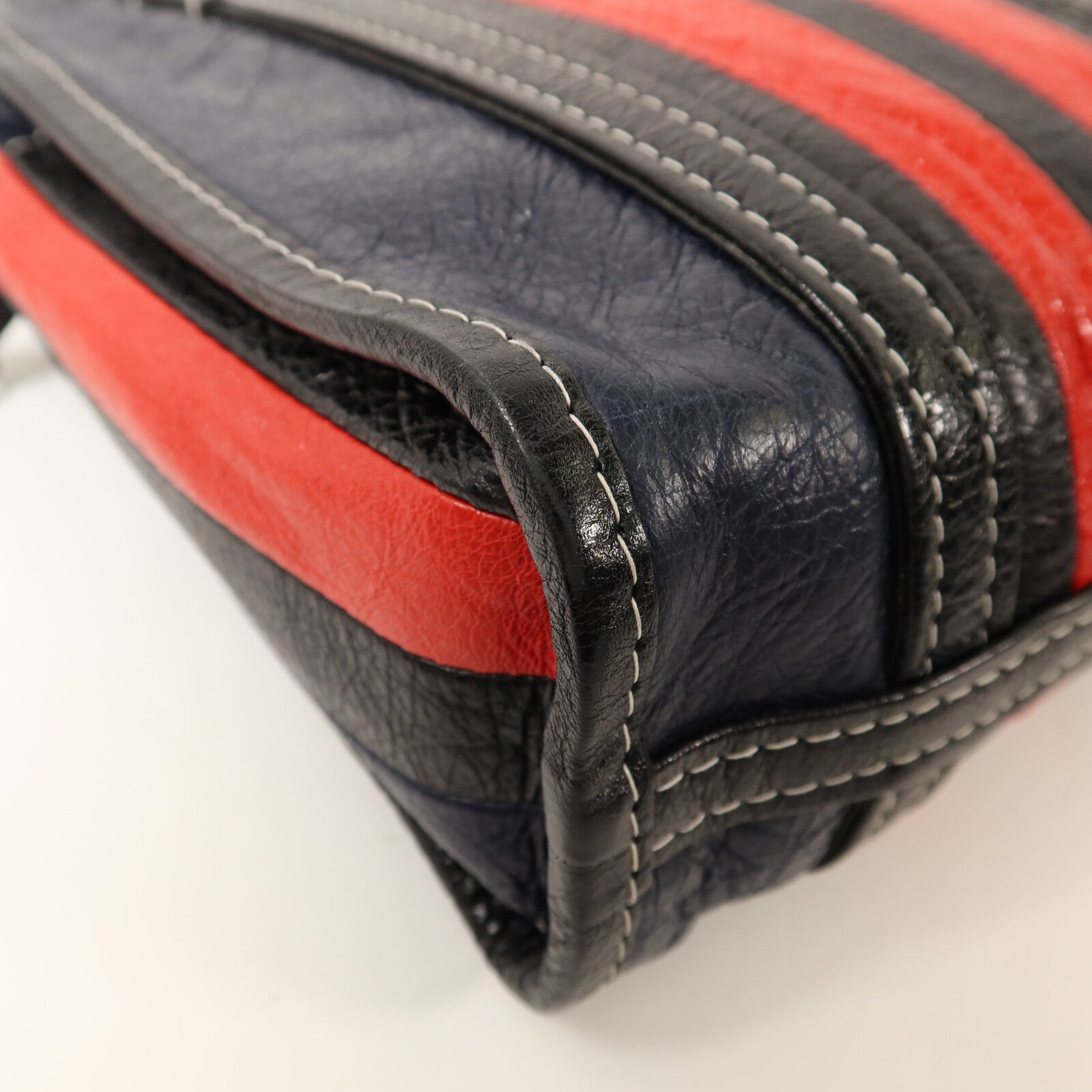 BALENCIAGA 牛皮皮革Bazar Bag銀扣手挽肩背兩用袋