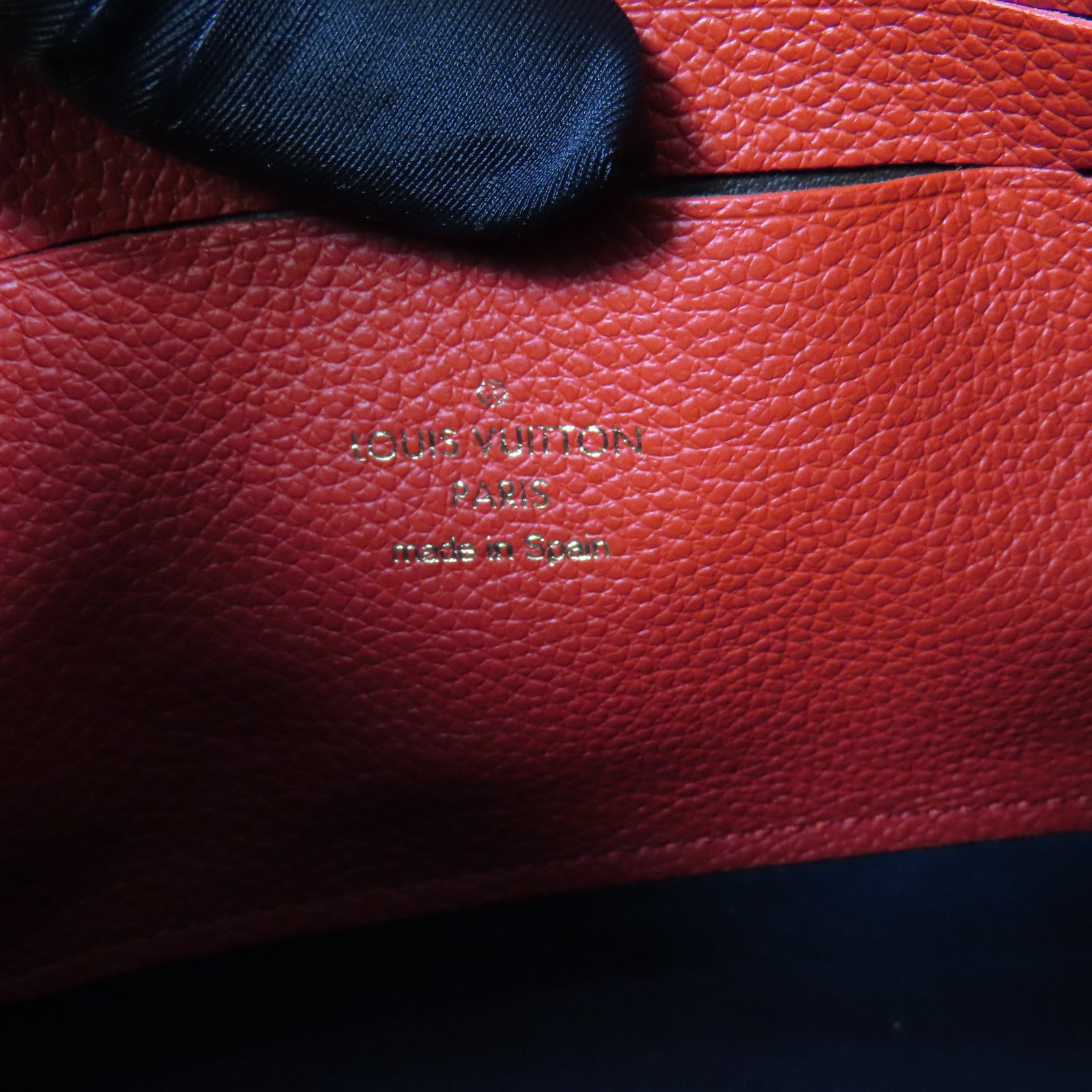 LOUIS VUITTON Monogram Empreinte Pochette Double Zip金扣鏈帶肩背袋深藍色/紅色