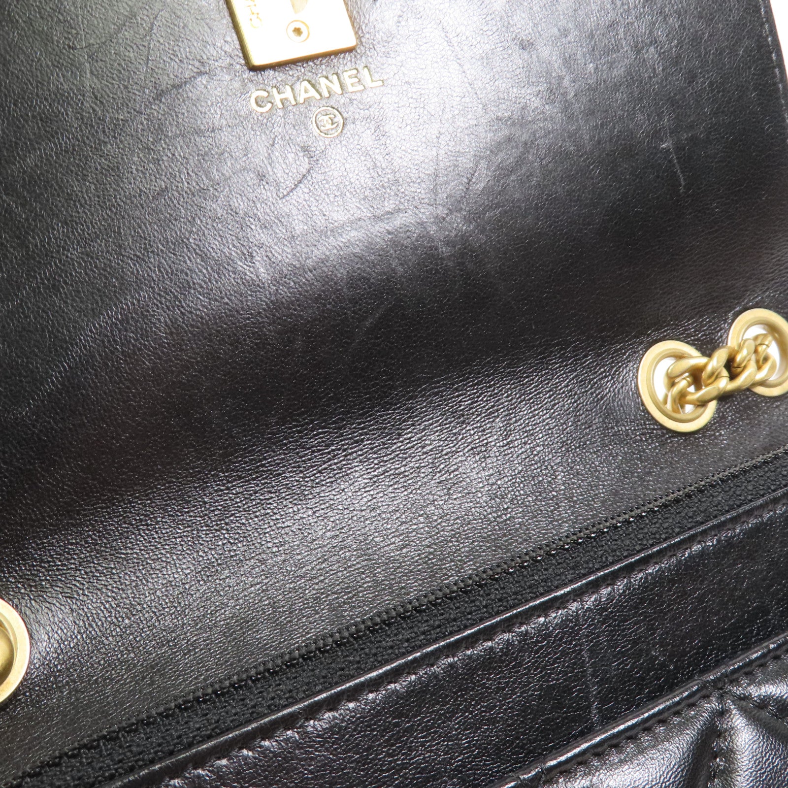 CHANEL 羊皮皮革WOC Wallet On Chain金扣鏈帶肩背袋