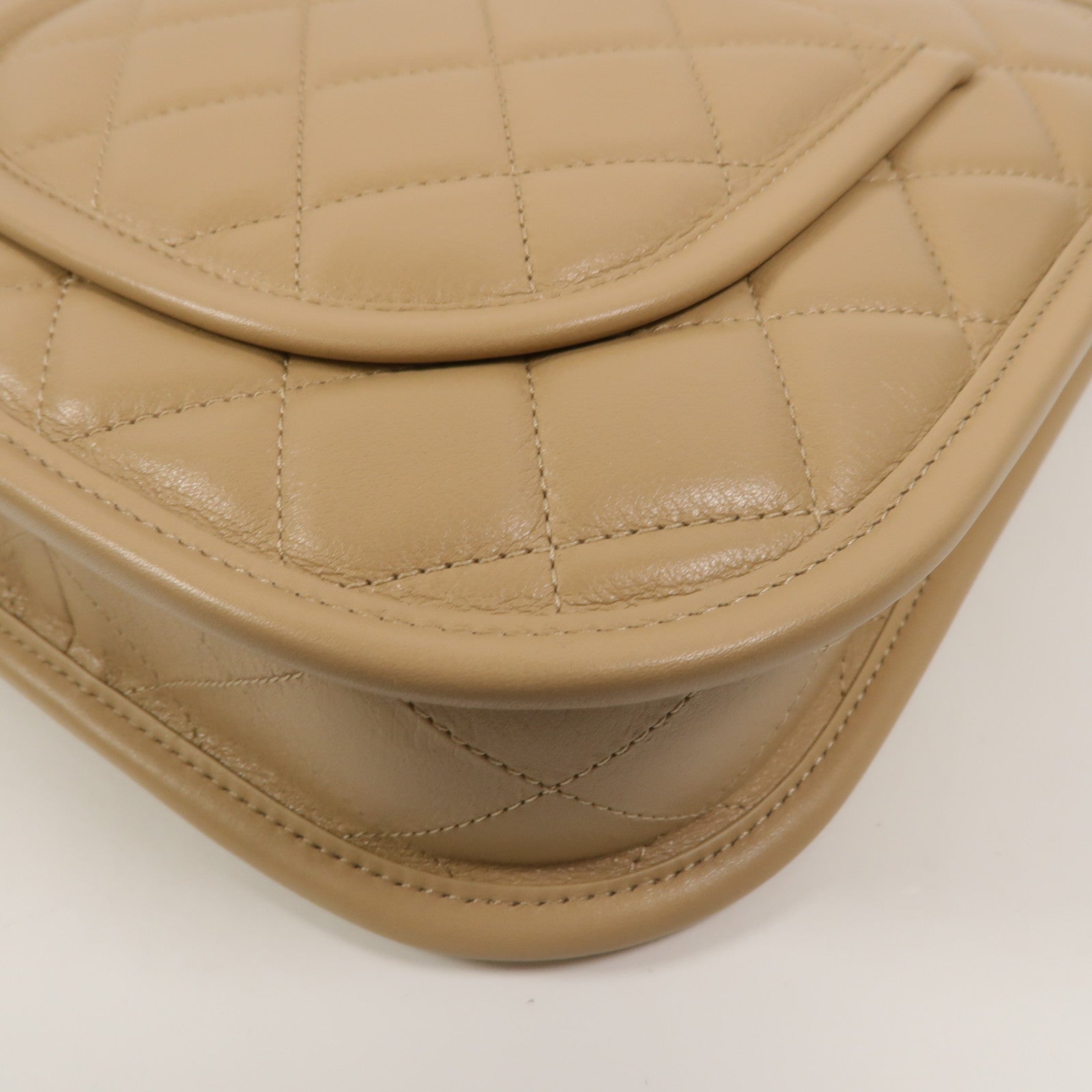 CHANEL 牛皮皮革Hobo Bag鏈帶手挽肩背兩用袋
