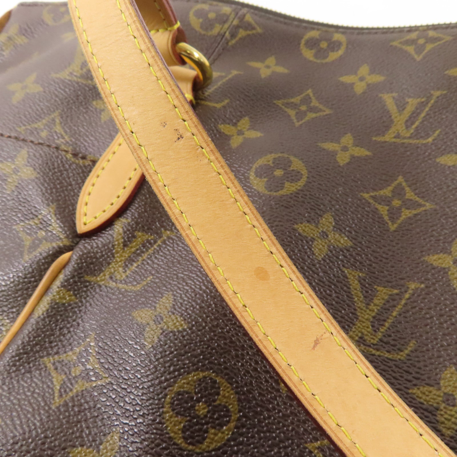 LOUIS VUITTON Monogram Totally MM金扣肩背袋棕色