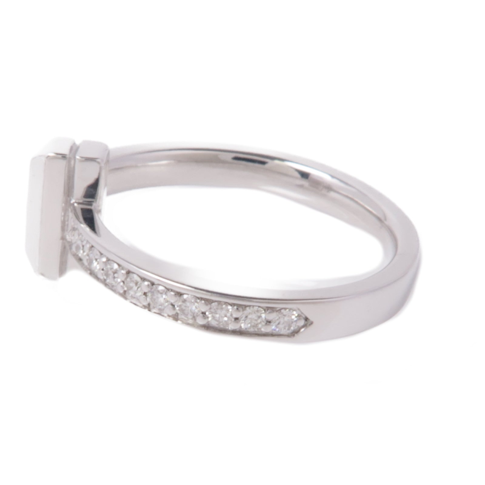 TIFFANY＆CO 18K白金T1 Ring鑽石戒指US#5