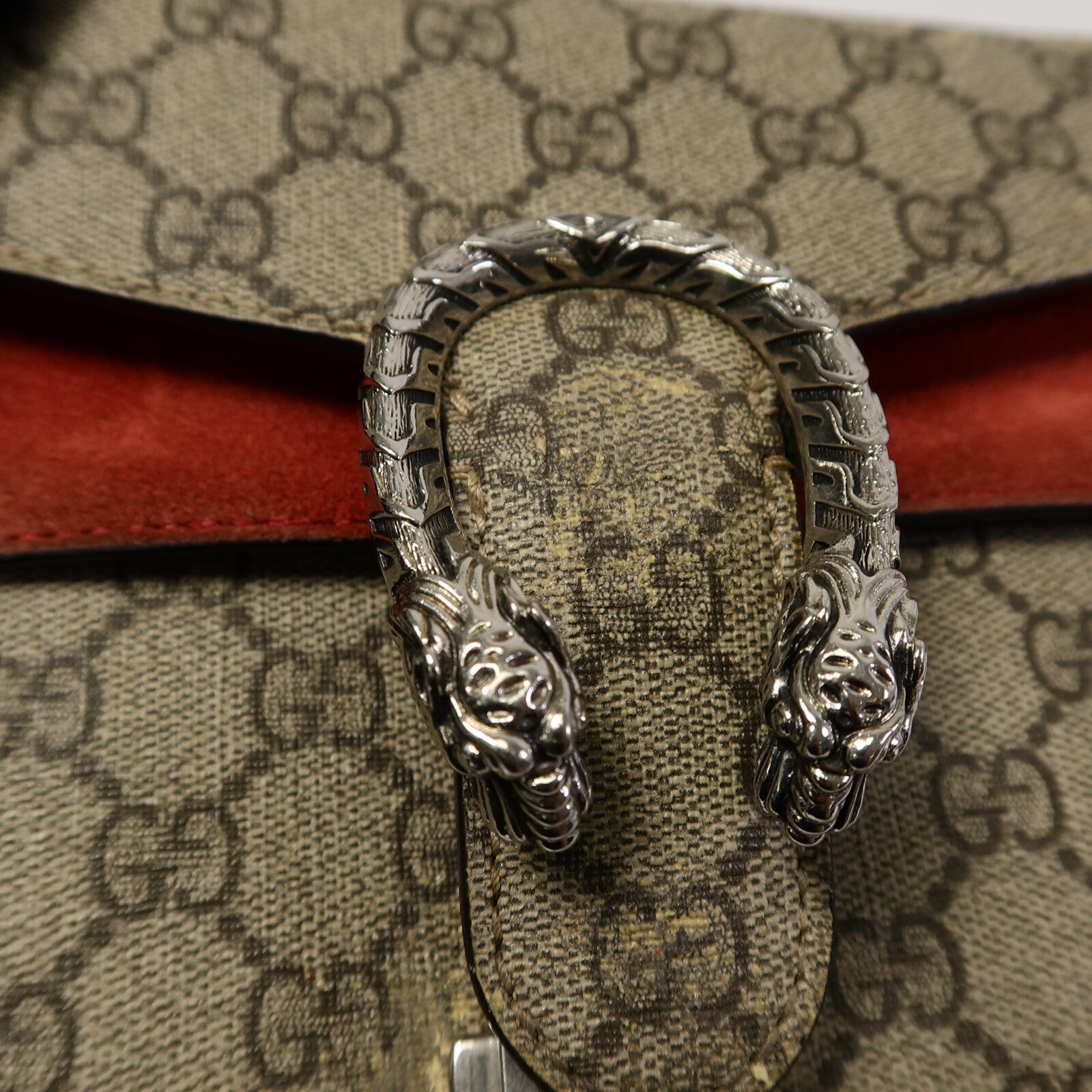 GUCCI 【激減優惠】塗層帆布Dionysus鏈帶肩背袋