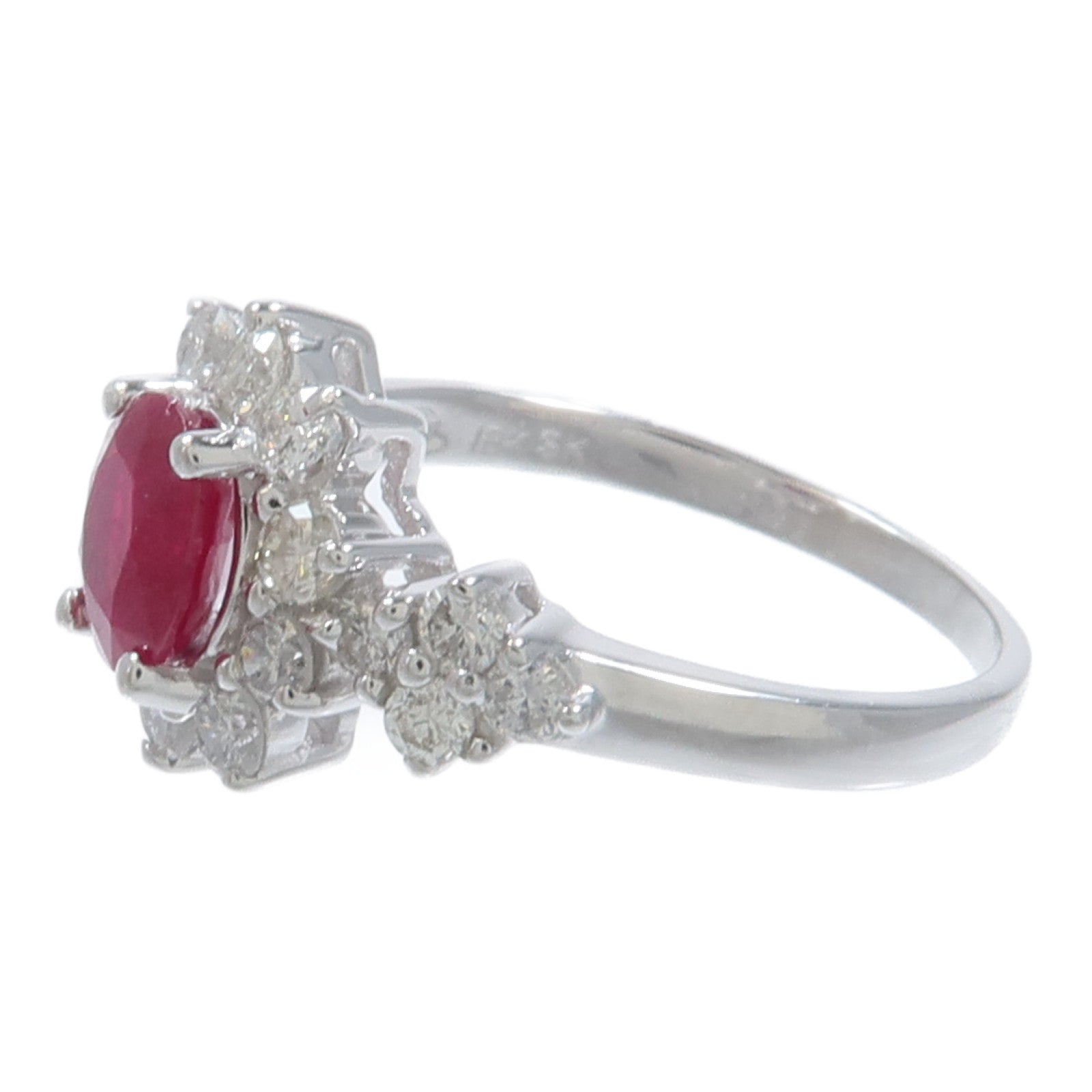 JEWELRY 18K白金Ruby Diamond Ring紅寶石/鑽石戒指