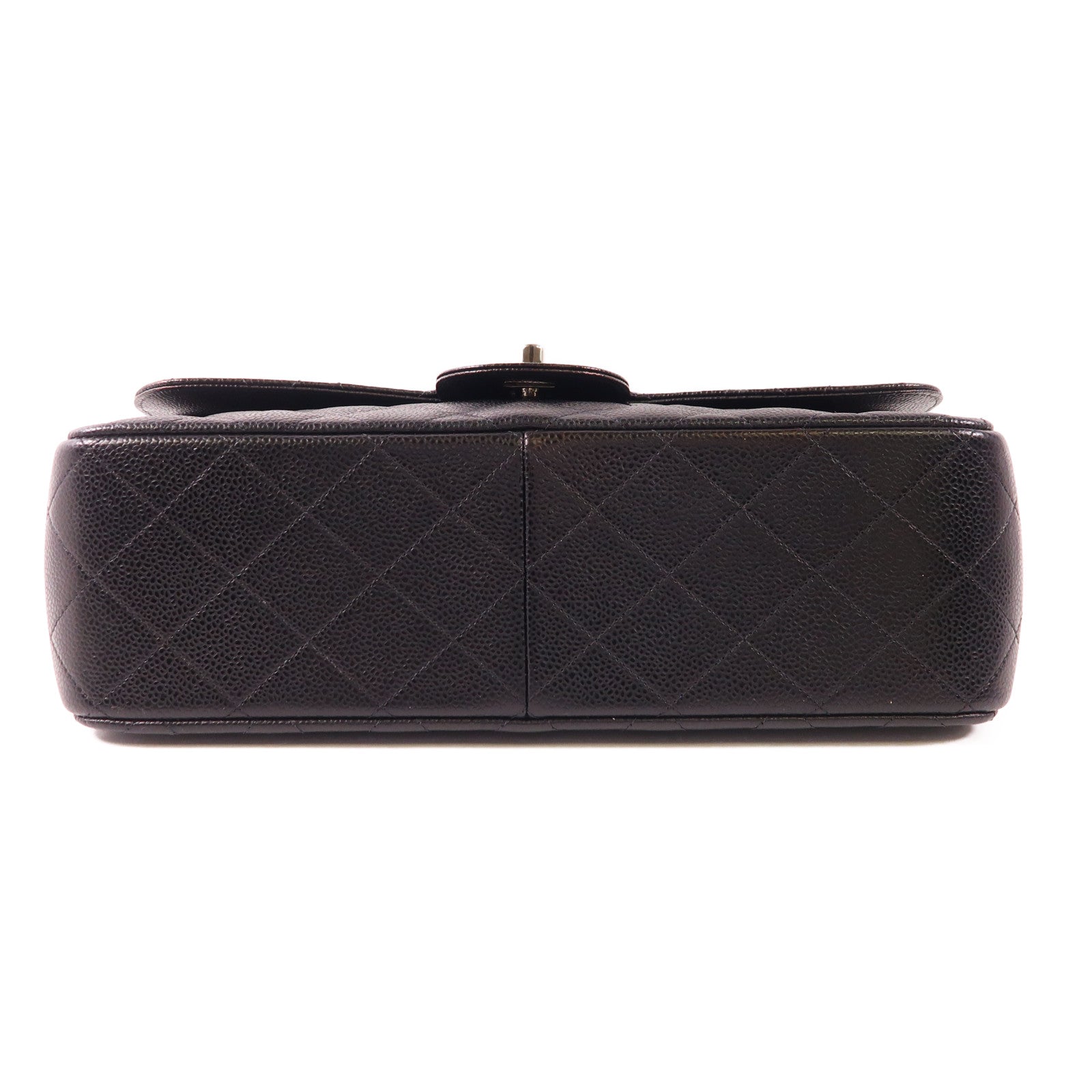 CHANEL 牛皮皮革Large Classic銀扣鏈帶肩背袋