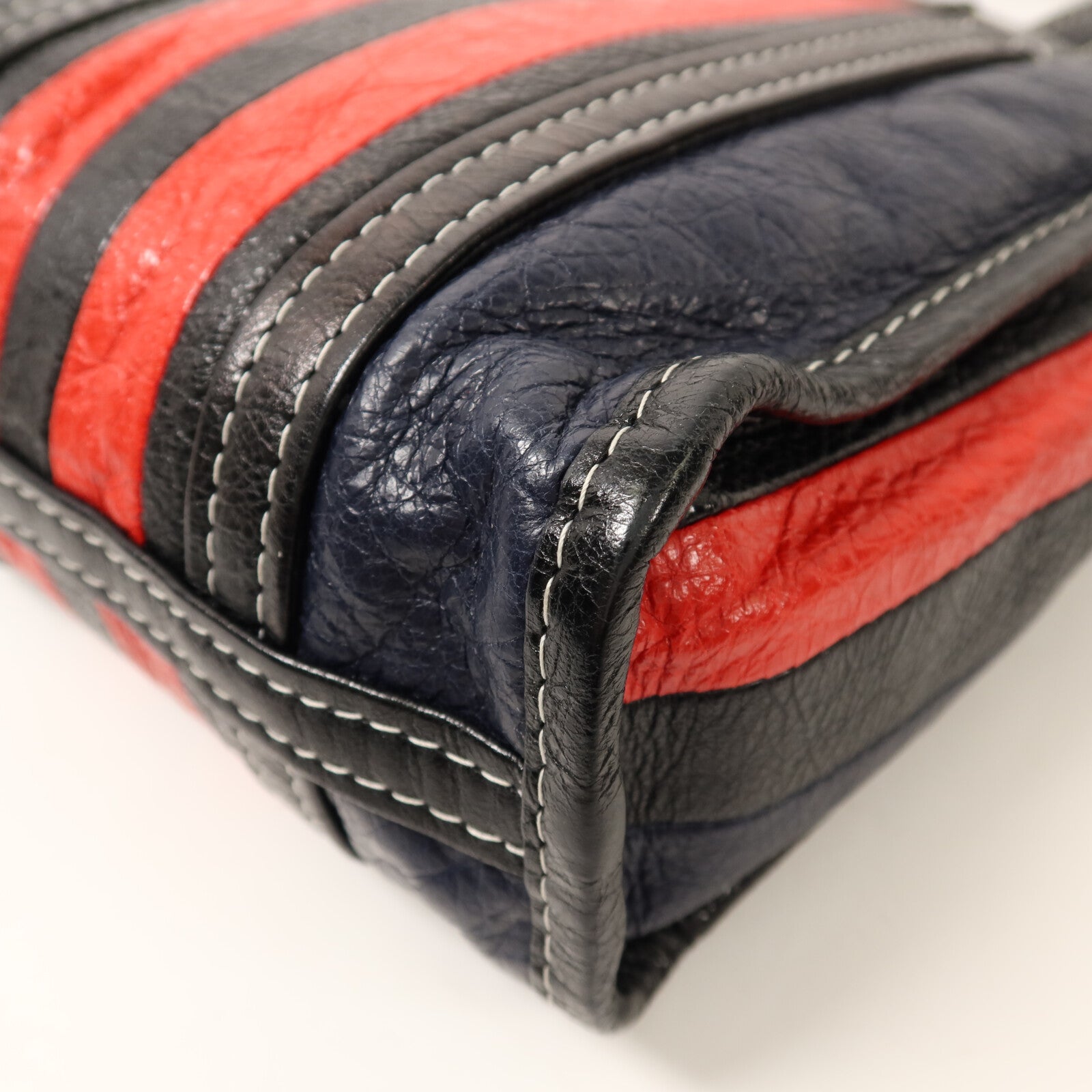 BALENCIAGA 牛皮皮革Bazar Bag銀扣手挽肩背兩用袋