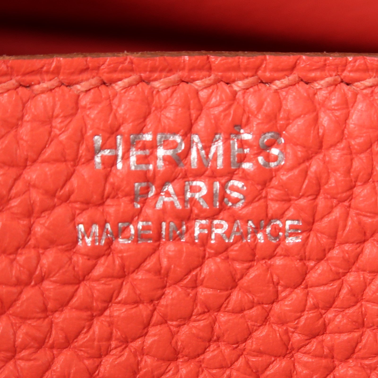 HERMES PHW Lindy 30 2 Way Shoulder Bag Handbag Clemence Leather Red