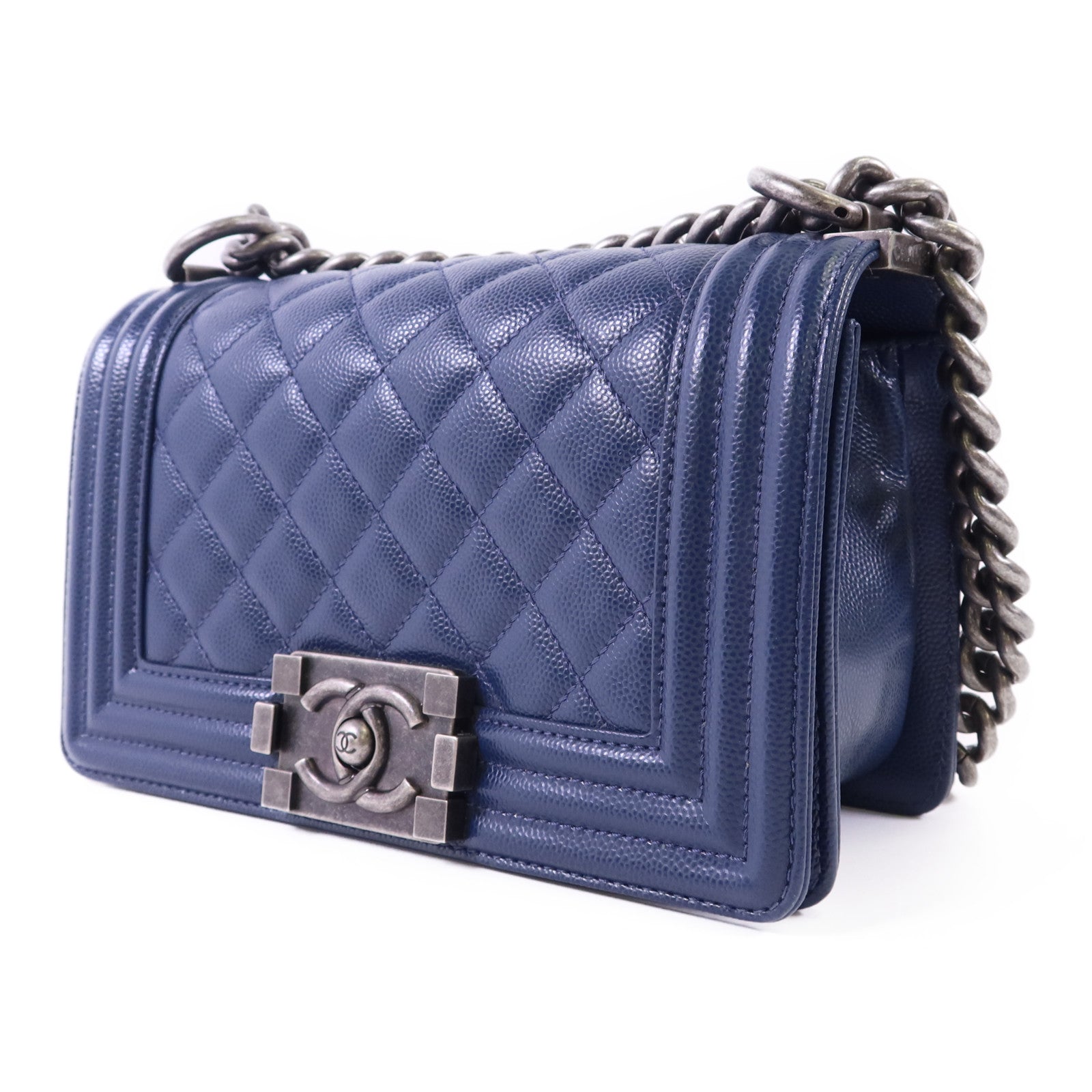 CHANEL 牛皮皮革Chanel Boy Small鏈帶肩背袋