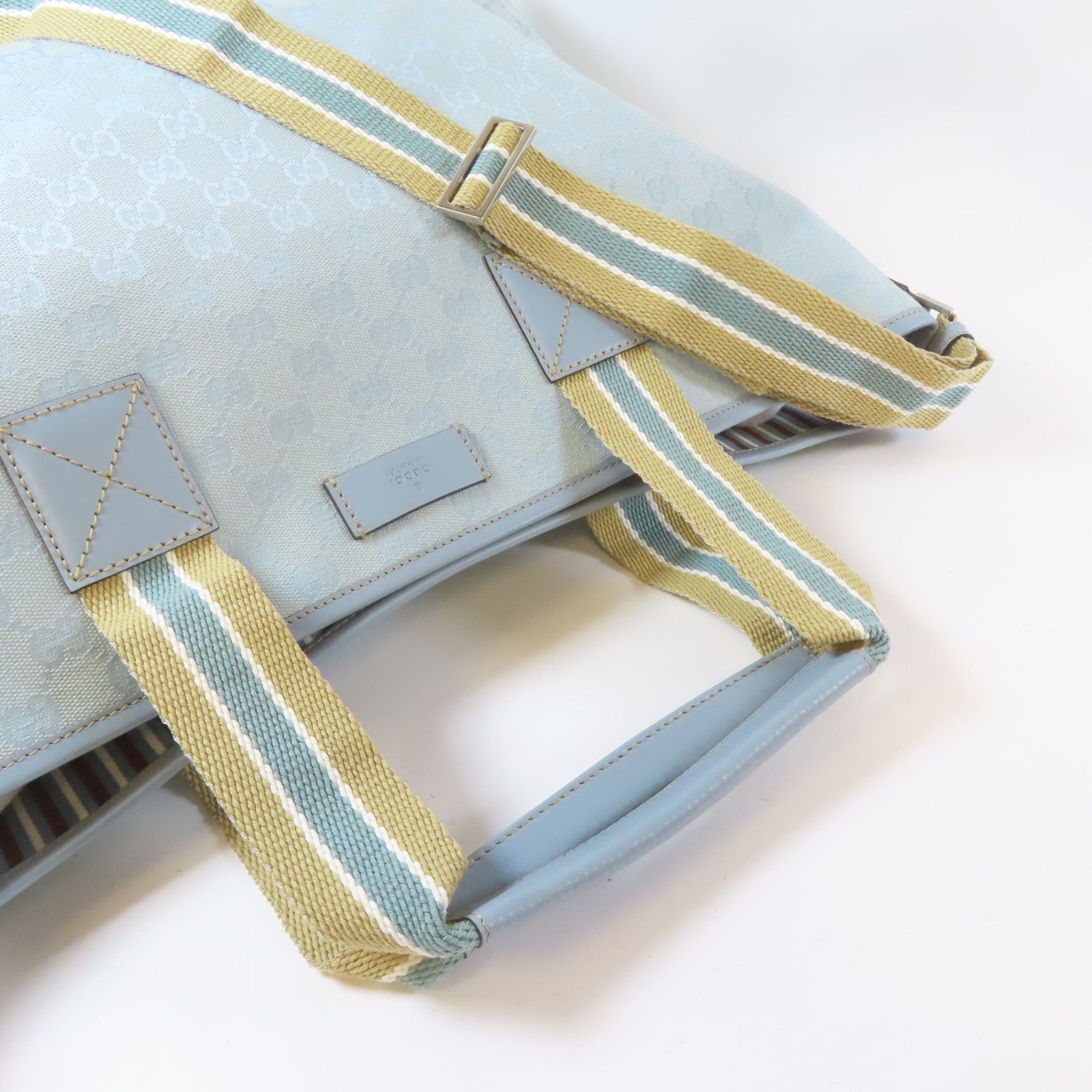 GUCCI 帆布2 Way Shoulder銀扣手挽肩背兩用袋藍色