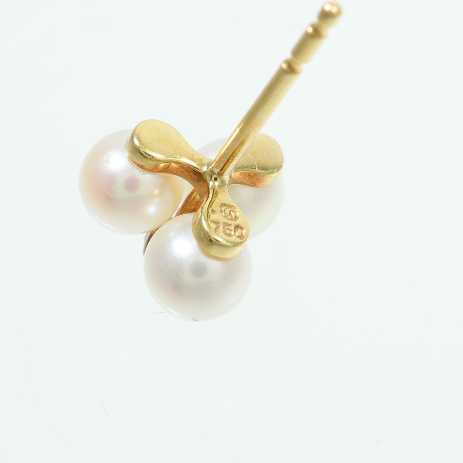 MIKIMOTO 18K黃金Pearl Diamond Earrings珍珠/鑽石耳環