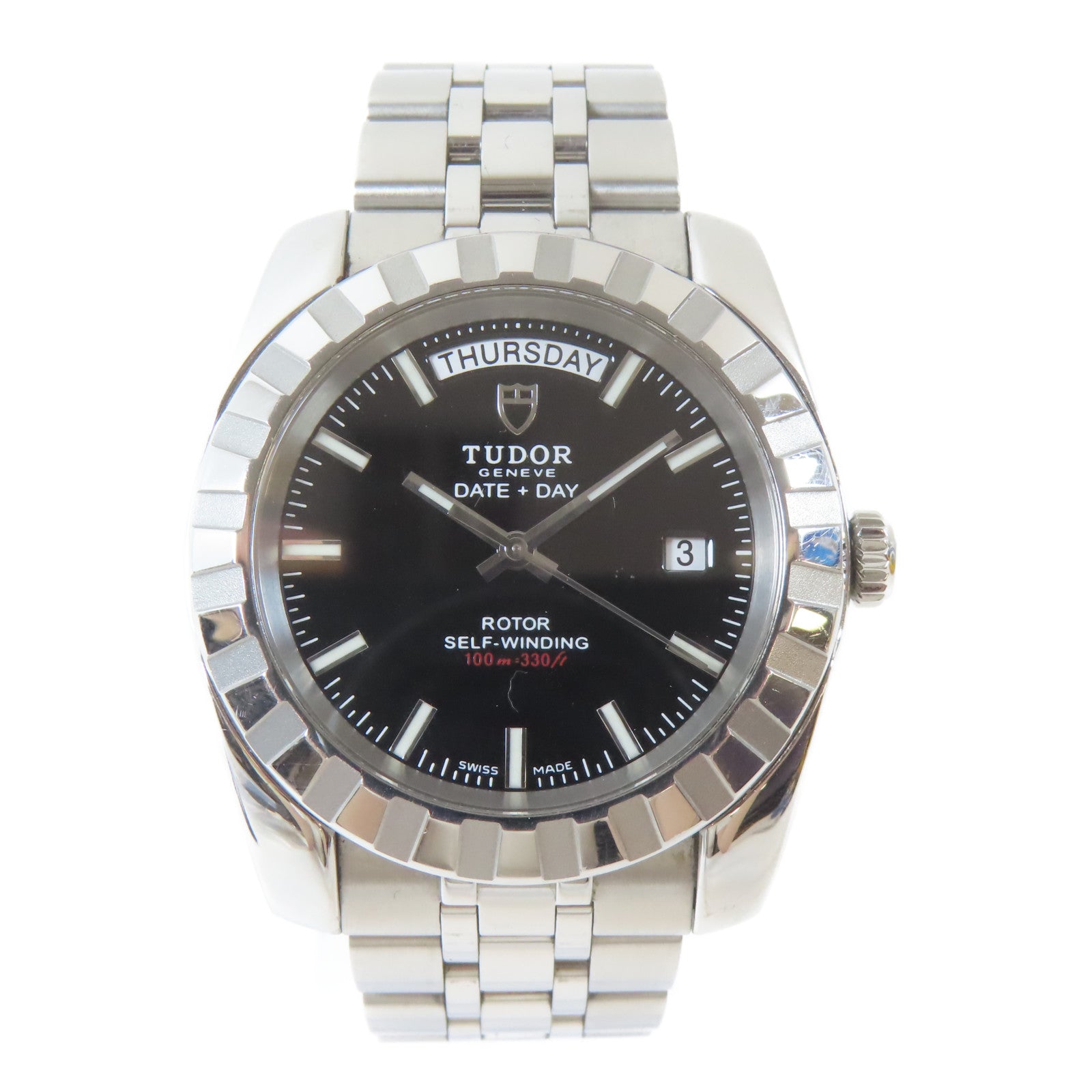 TUDOR Dateday不鏽鋼手錶自動機芯黑色#17.5cm
