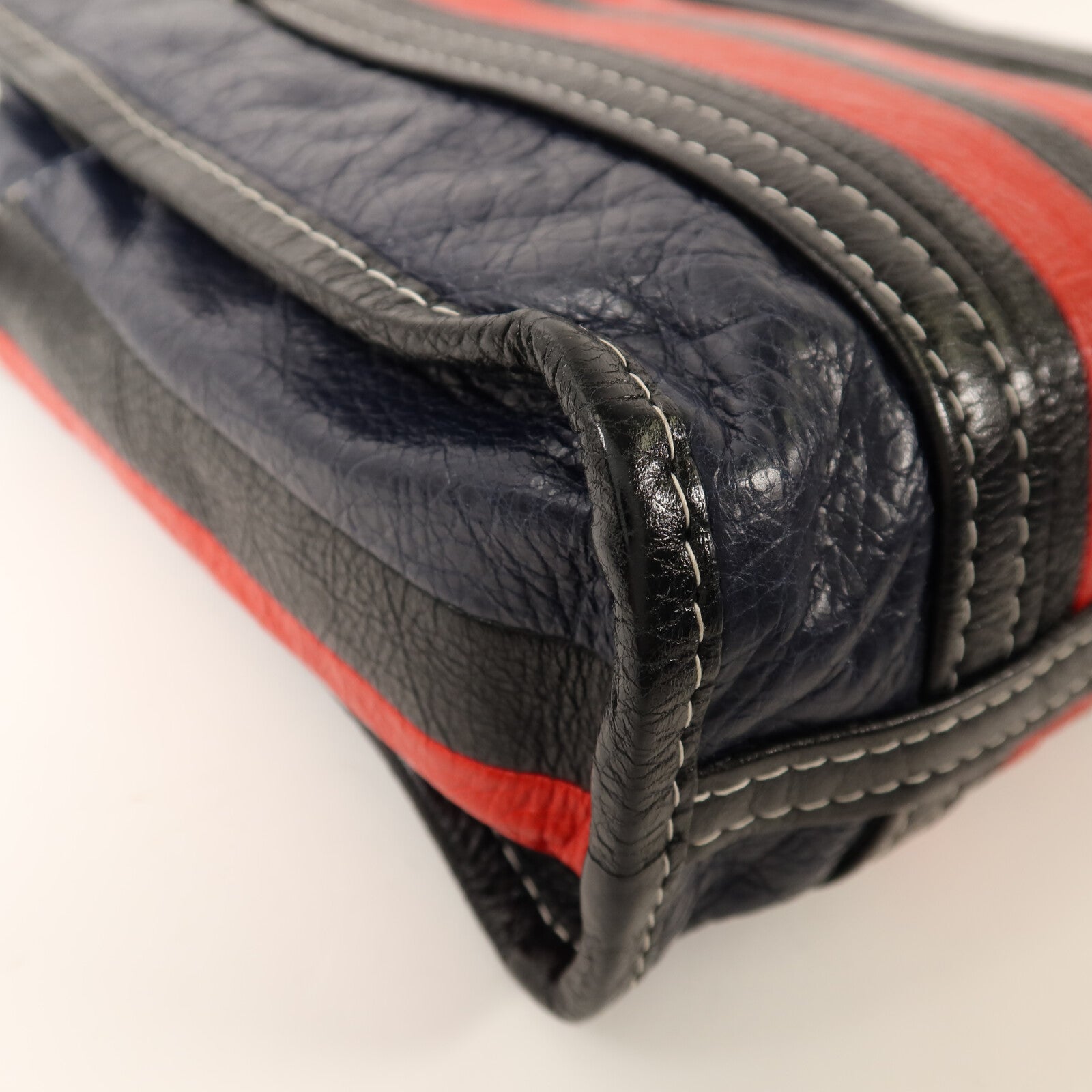 BALENCIAGA 牛皮皮革Bazar Bag銀扣手挽肩背兩用袋