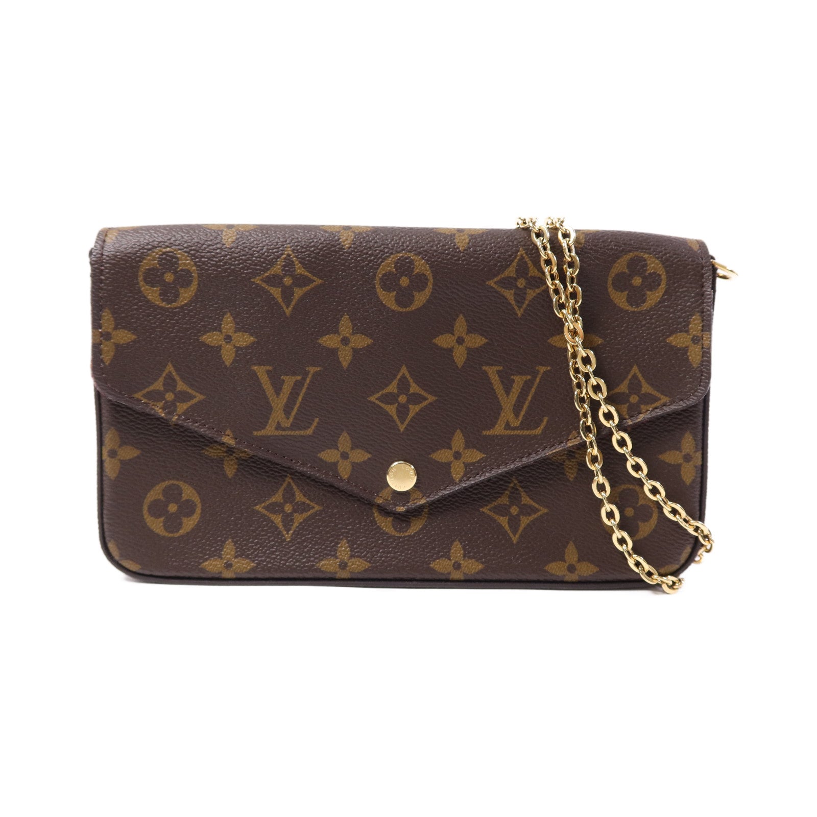 LOUIS VUITTON Monogram Pochette Felicie金扣鏈帶肩背袋