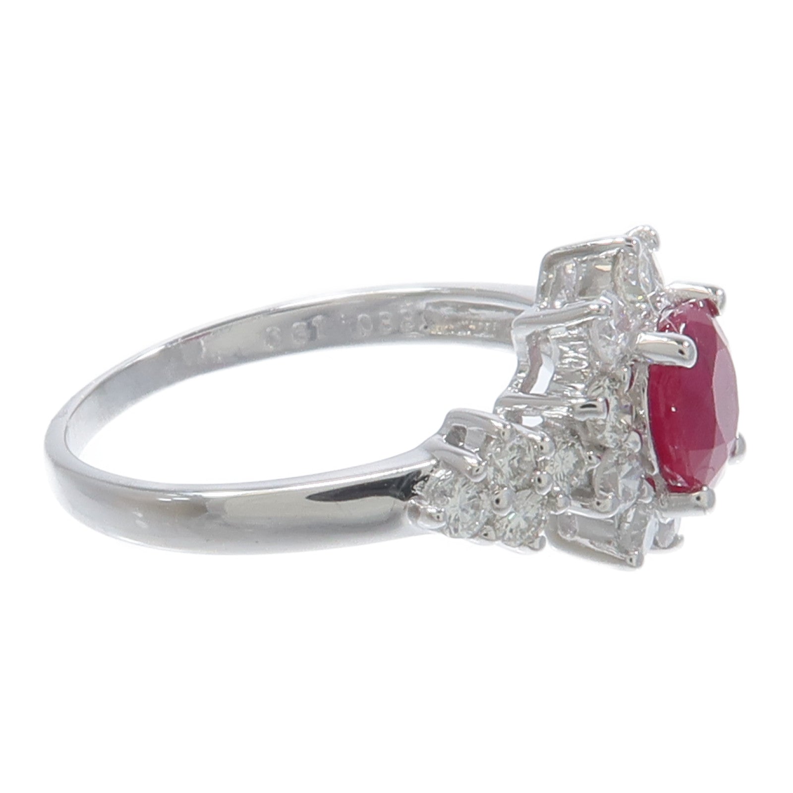 JEWELRY 18K白金Ruby Diamond Ring紅寶石/鑽石戒指