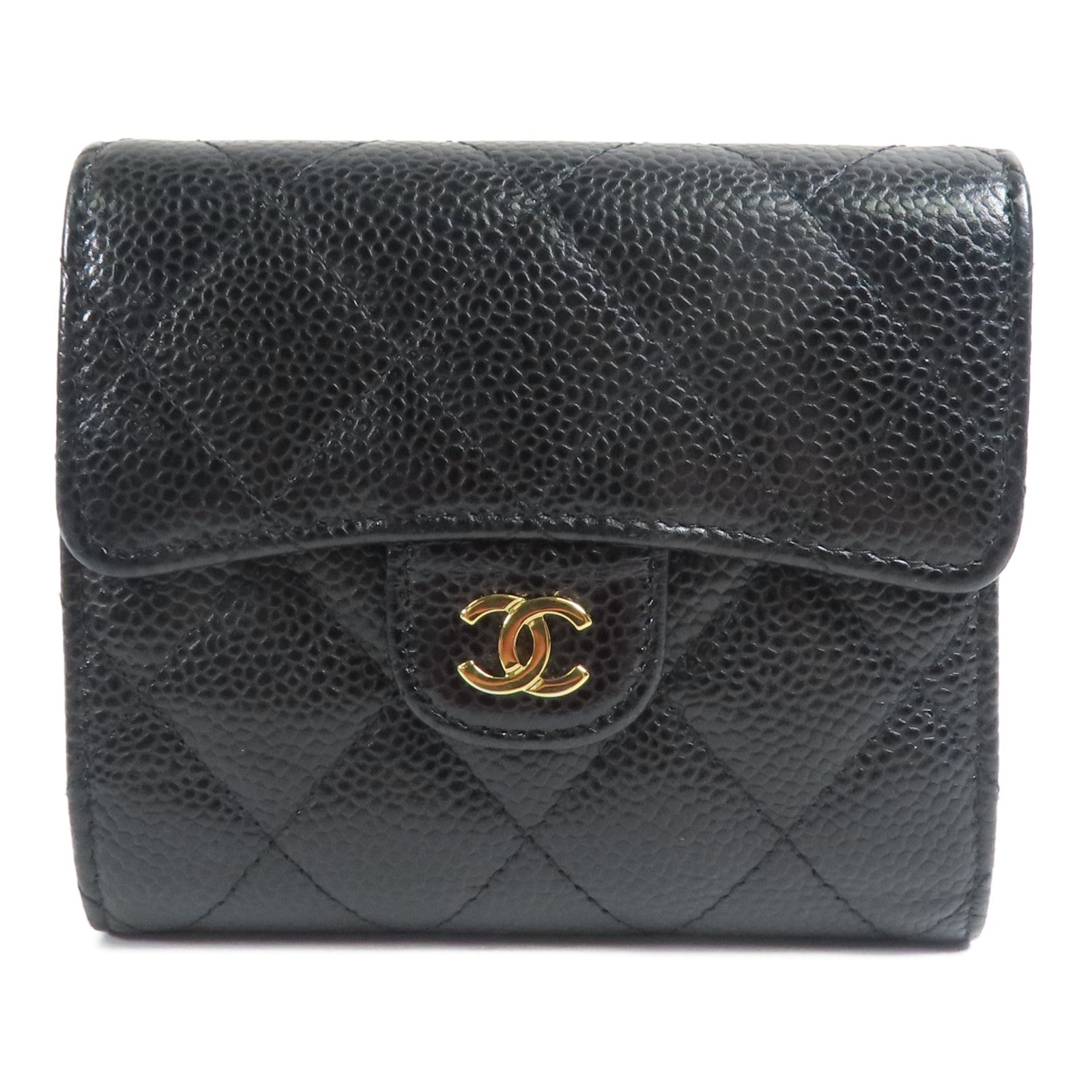 CHANEL 牛皮皮革Wallet金扣錢包