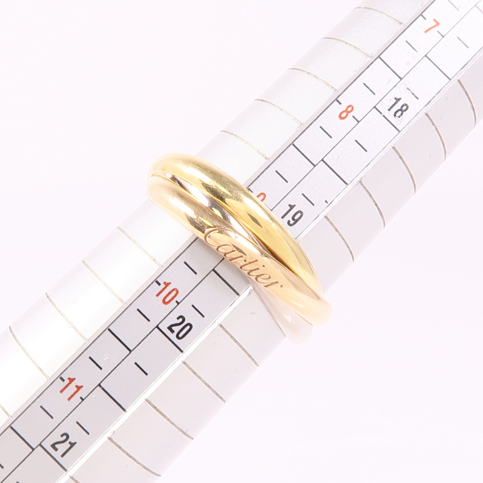 CARTIER 18K白金/黃金/玫瑰金Trinity戒指US#9.25Cartier#60