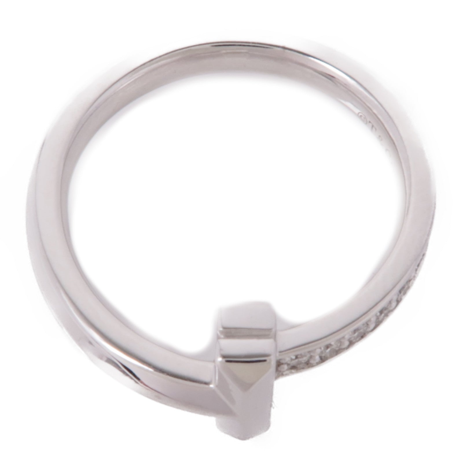 TIFFANY＆CO 18K白金T1 Ring鑽石戒指US#5