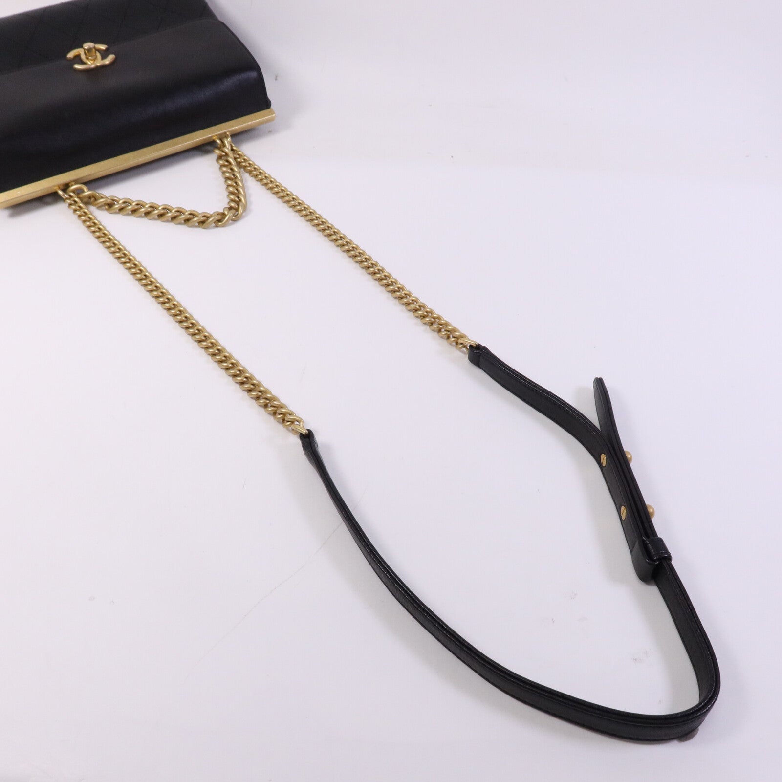 CHANEL 牛皮皮革Coco Luxe Flap Bag Small金扣鏈帶手挽肩背兩用袋