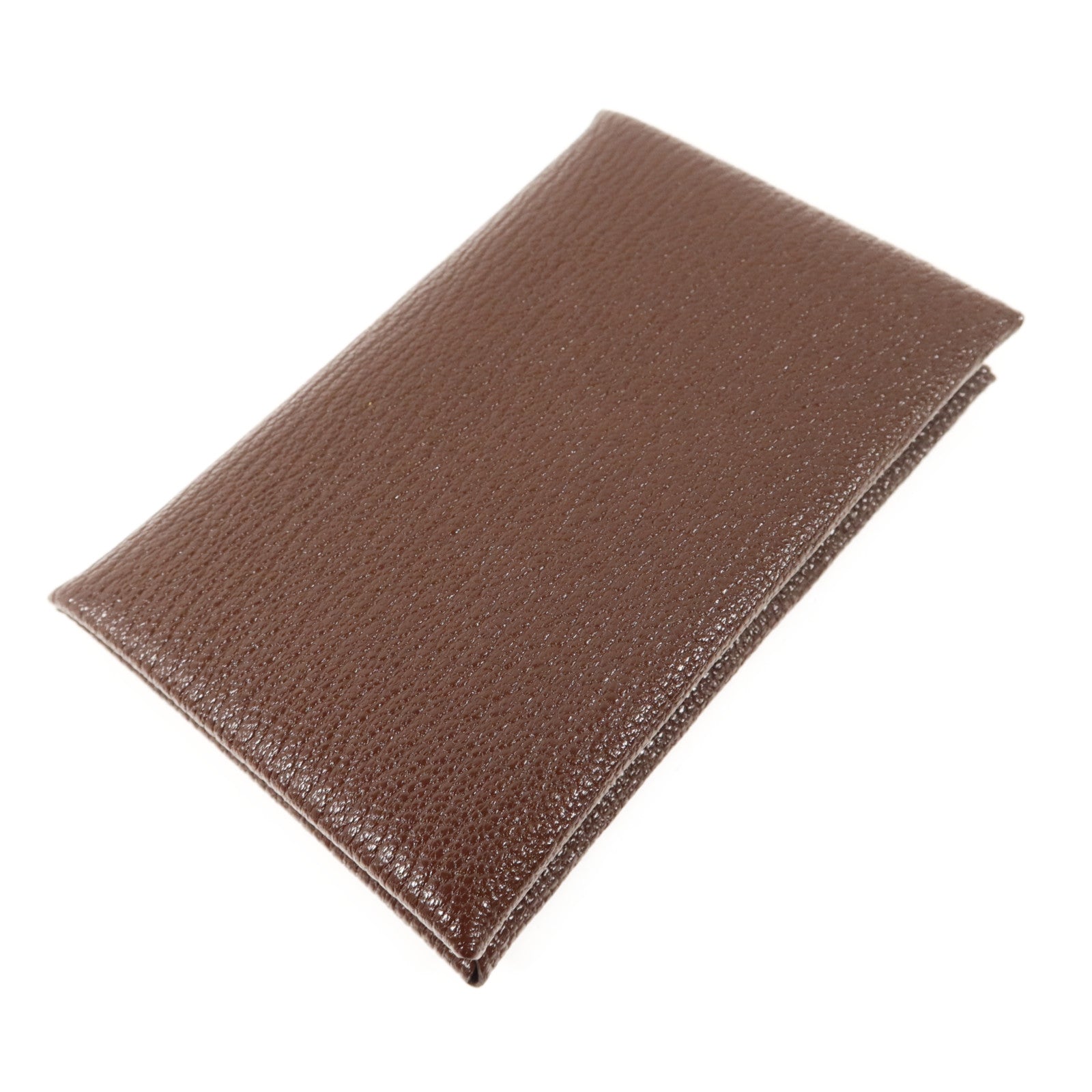 HERMES Chevre皮革Calvi Card Case銀扣卡片套Terre