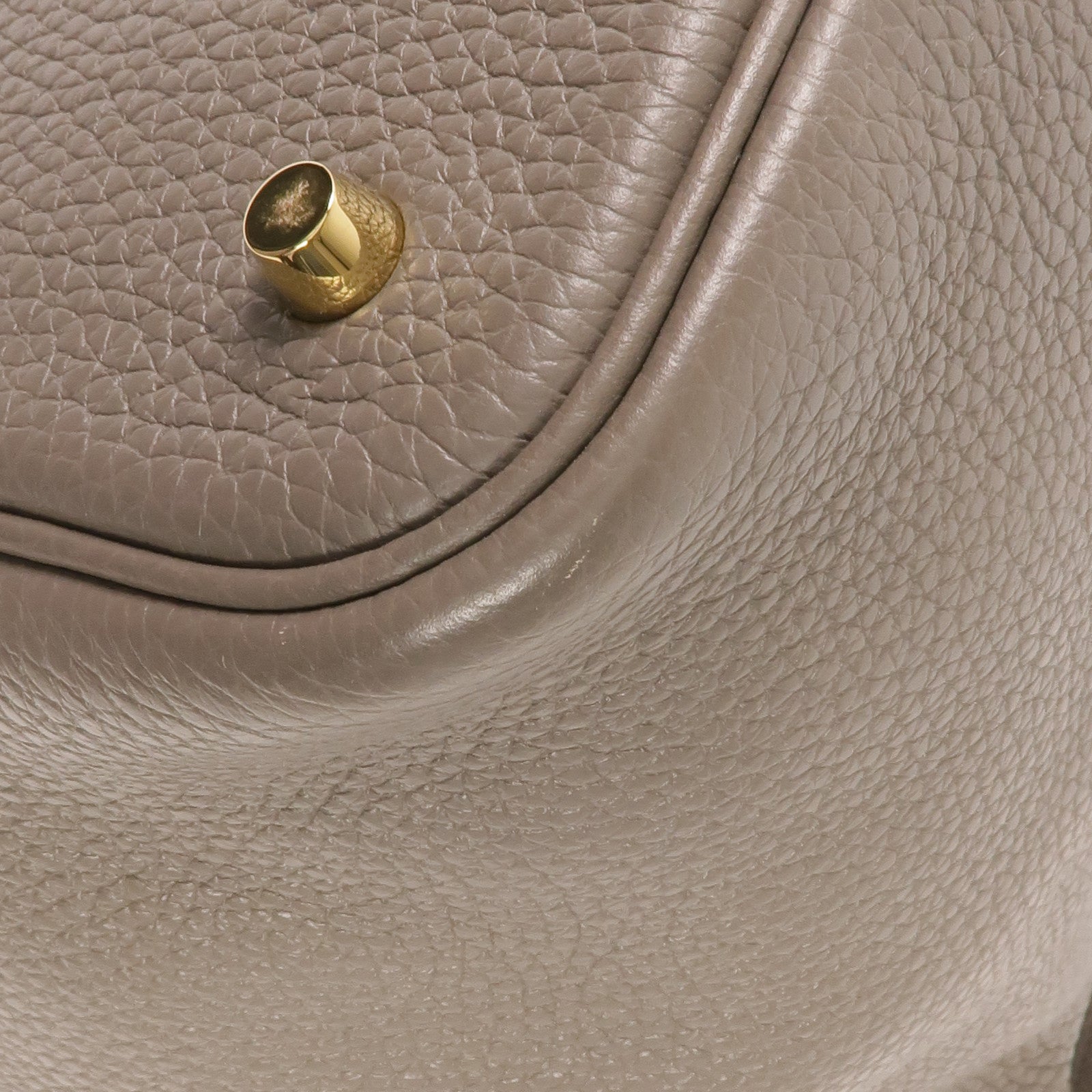 HERMES Clemence皮革Picotin MM金扣手挽袋Gris Etain