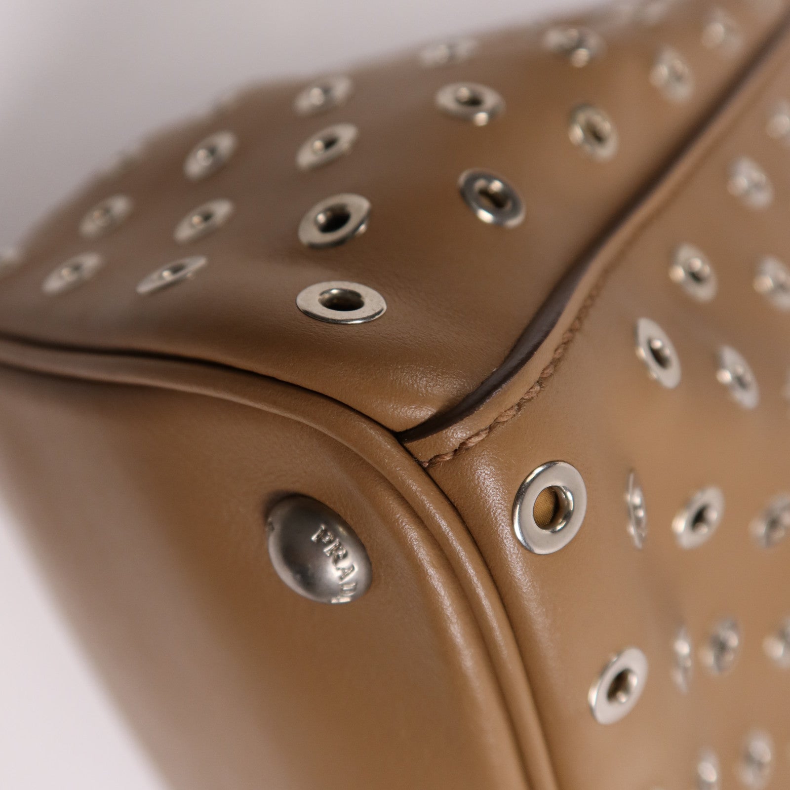 PRADA 牛皮皮革2 Way Shoulder Bag銀扣手挽肩背兩用袋