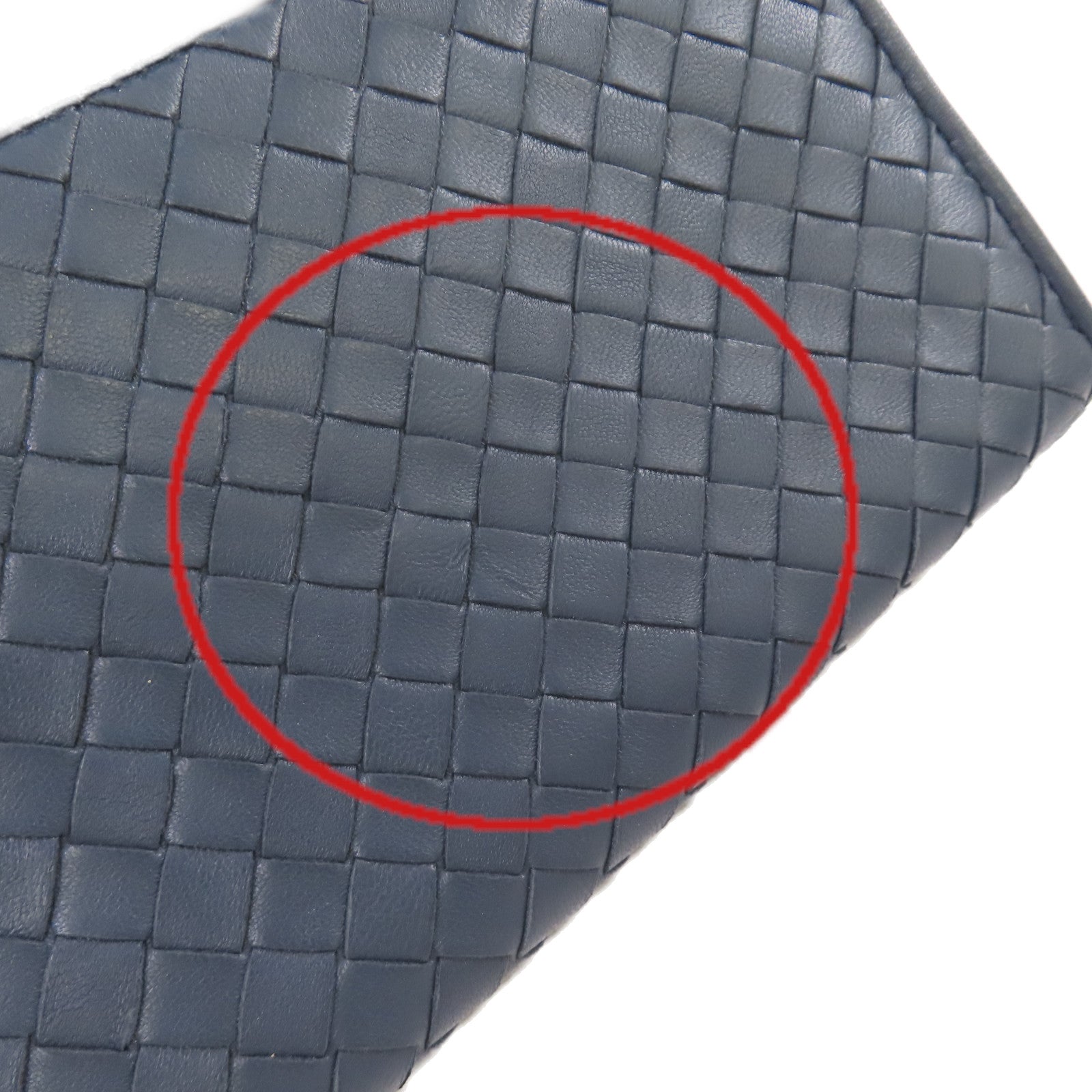 BOTTEGA VENETA 織紋皮革Zipper Long Wallet拉鏈長錢包藍色