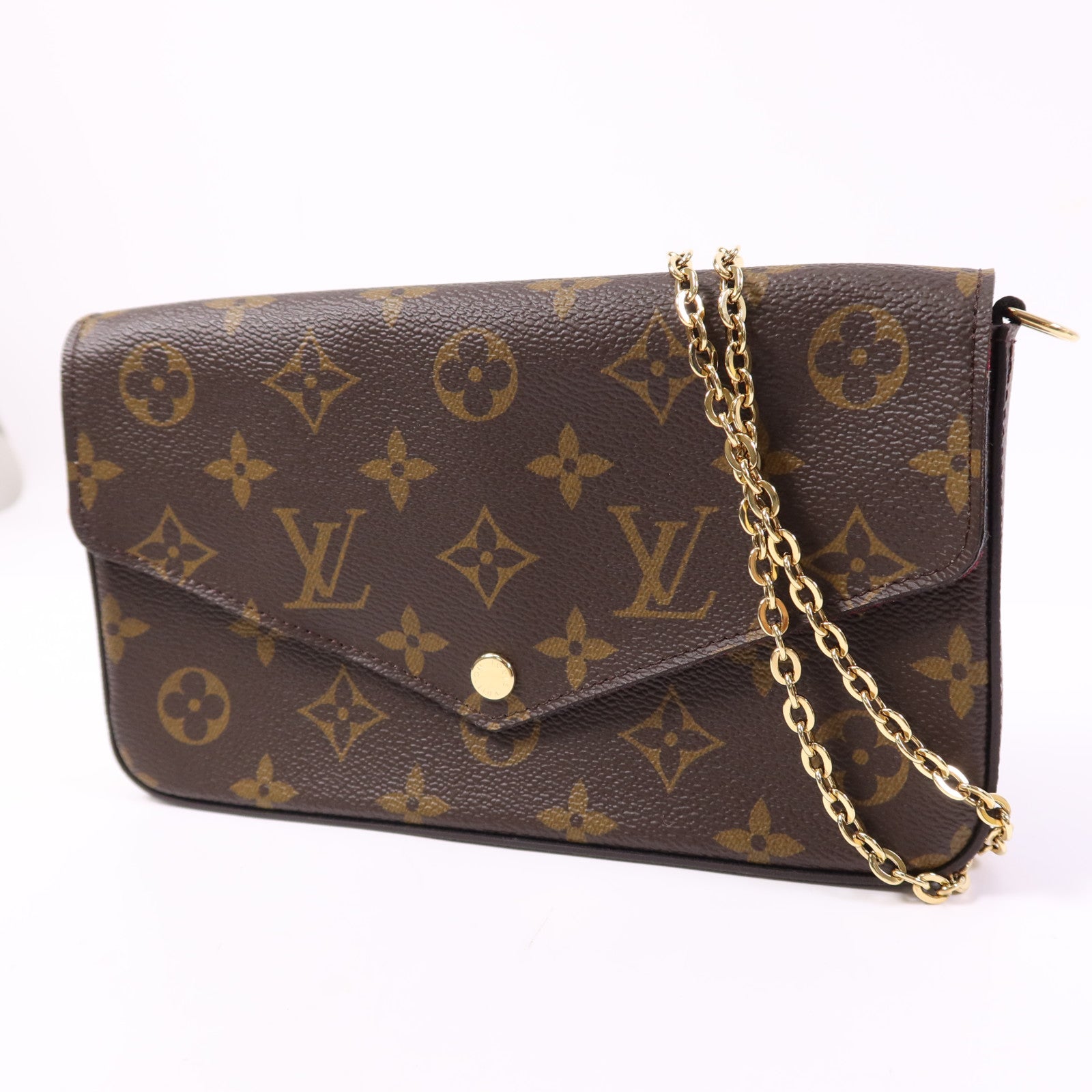 LOUIS VUITTON Monogram Pochette Felicie金扣鏈帶肩背袋