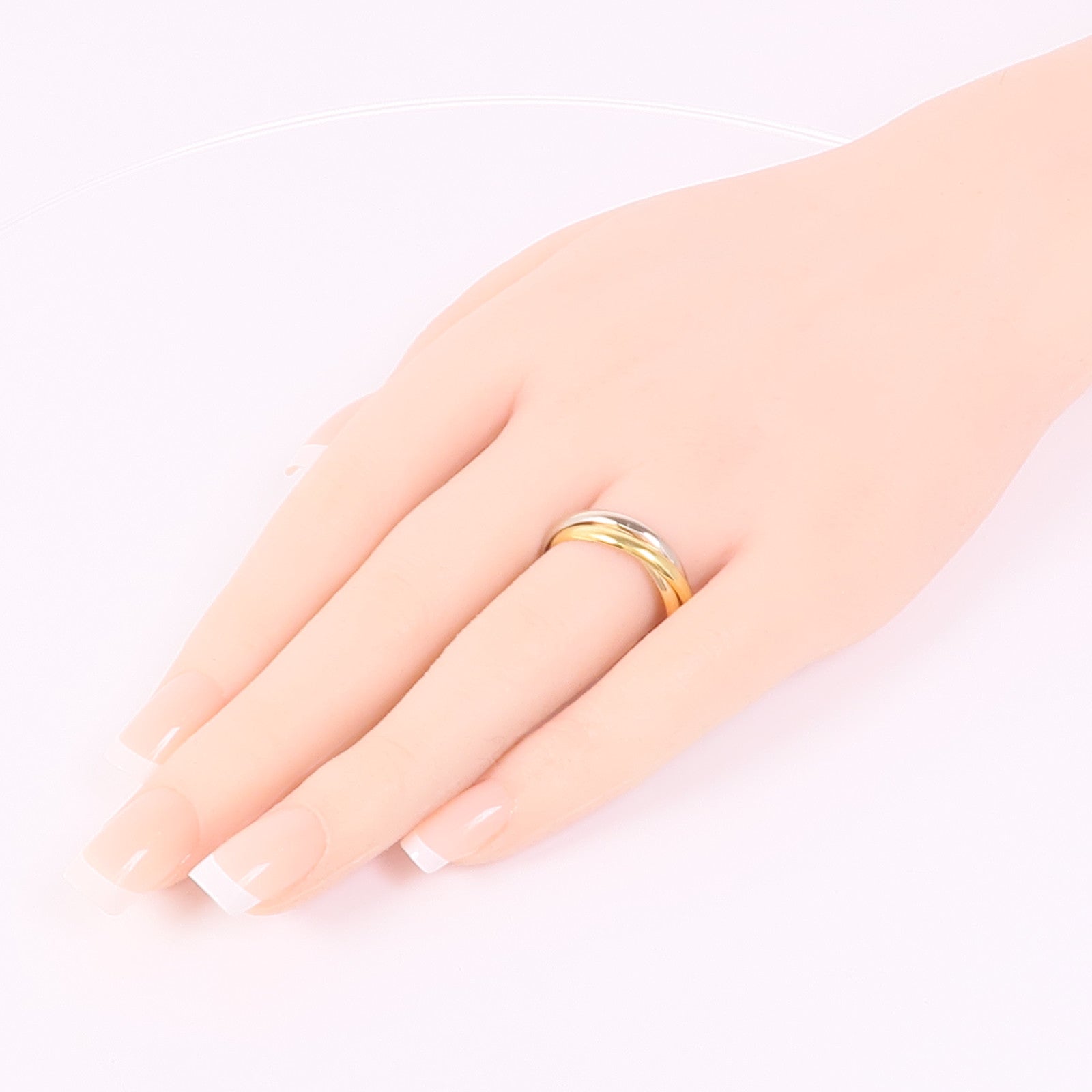 CARTIER 18K白金/黃金/玫瑰金Trinity戒指US#9.25Cartier#60