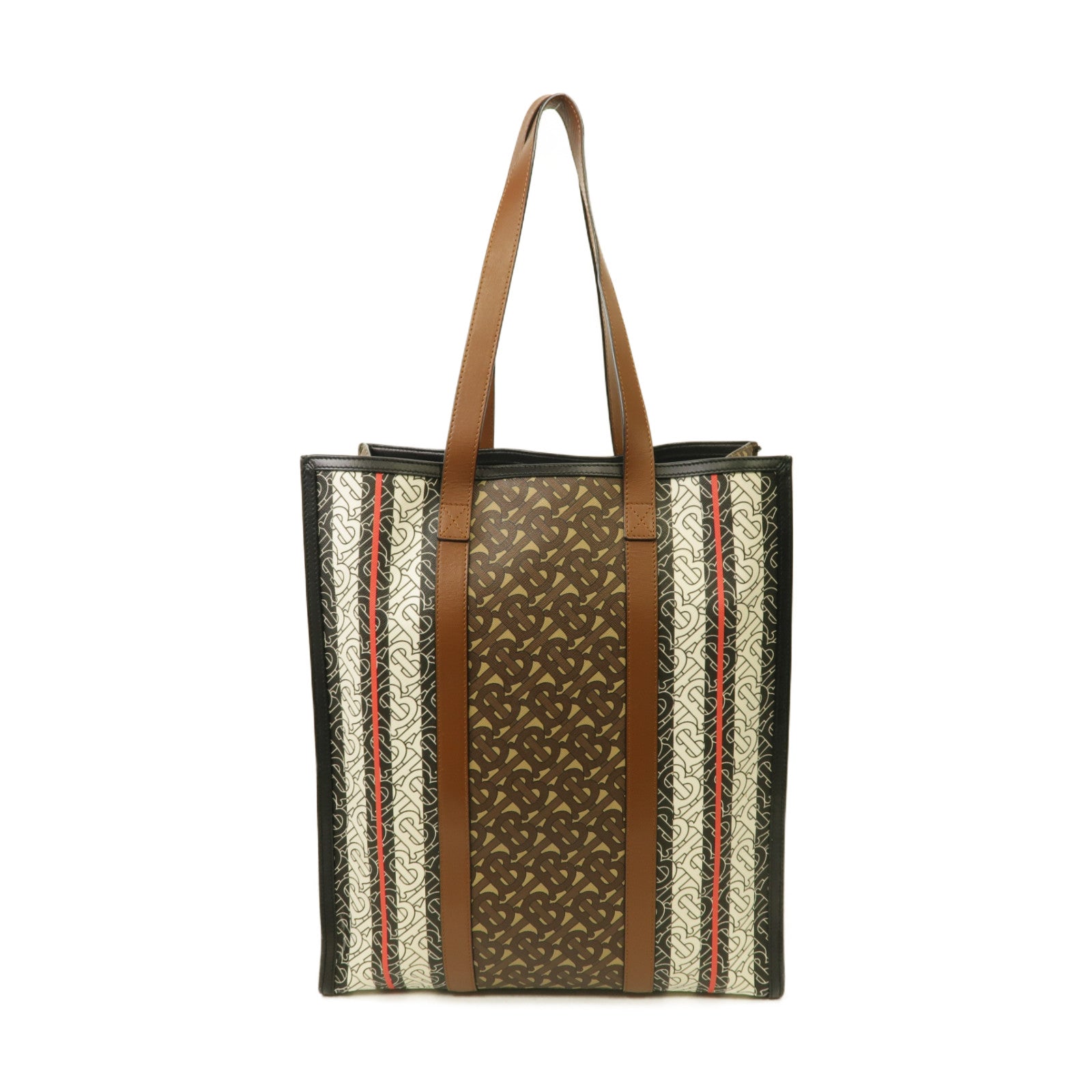 BURBERRY 塗層帆布Tote Bag金扣手挽袋棕色/白色/黑色