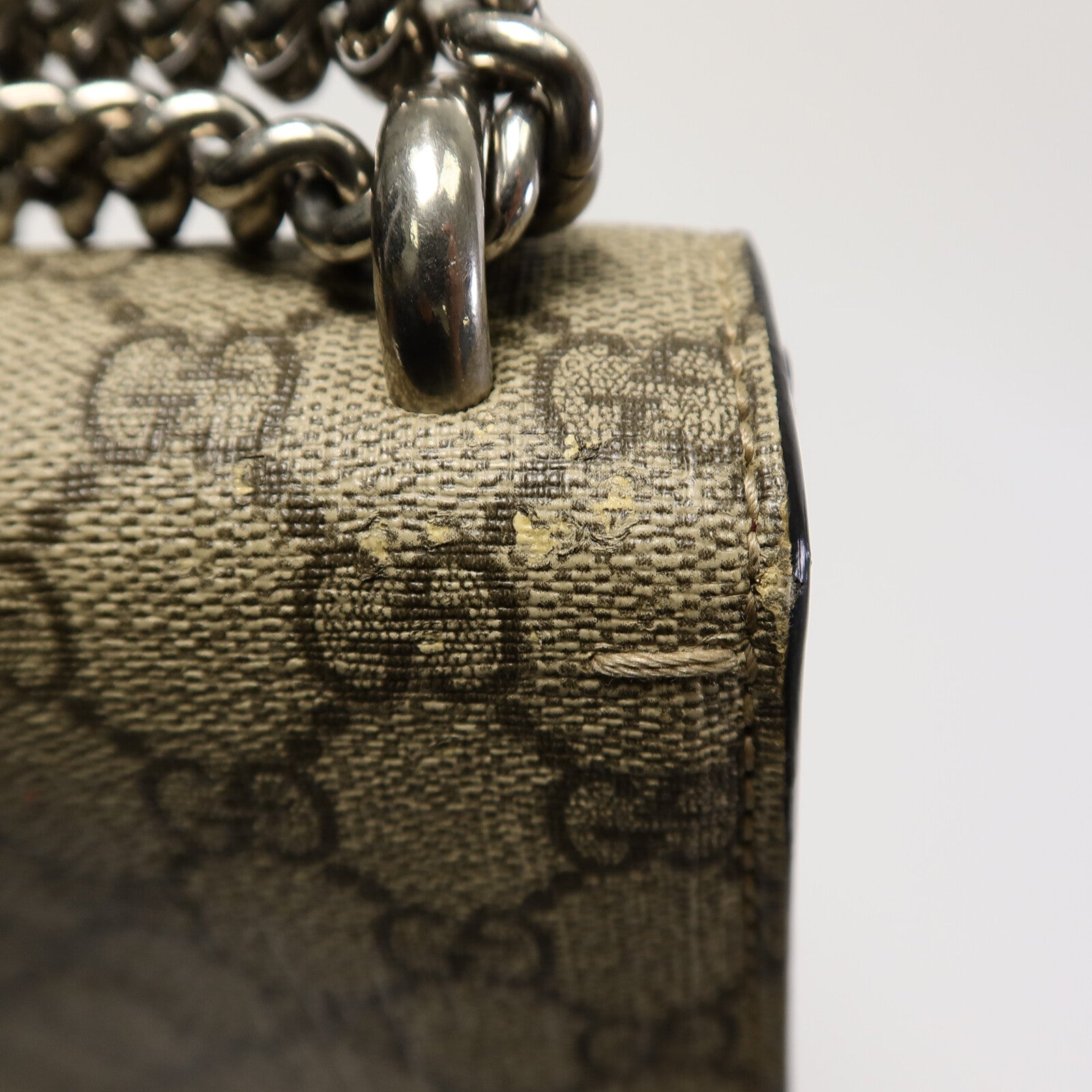 GUCCI 【激減優惠】塗層帆布Dionysus鏈帶肩背袋