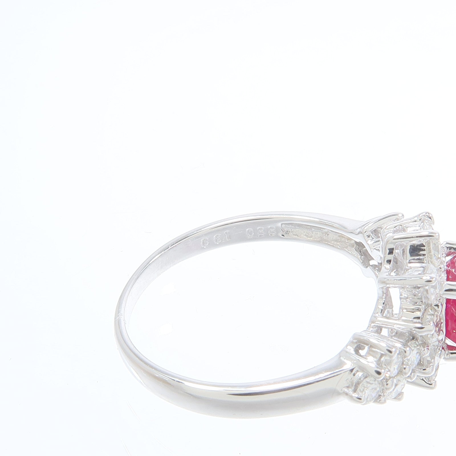 JEWELRY 18K白金Ruby Diamond Ring紅寶石/鑽石戒指