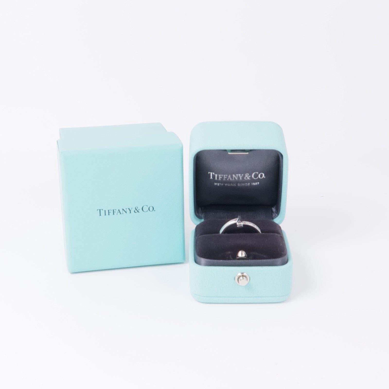 TIFFANY＆CO 18K白金T1 Ring鑽石戒指US#7.25